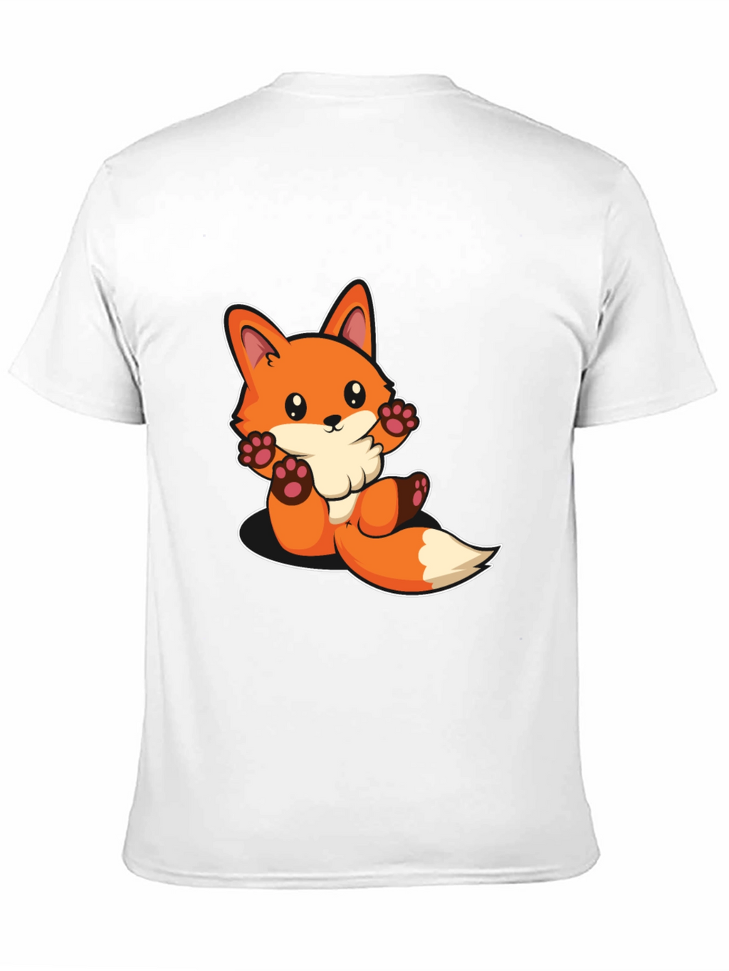 Cute Cartoon Fox Graphic Black T-Shirt