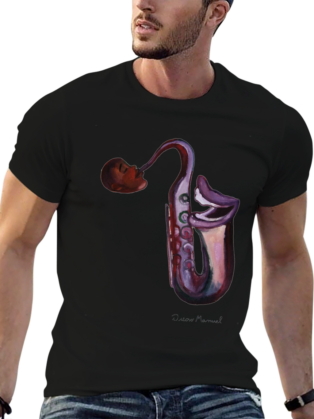 Saxophone Head T-Shirt - Unique Music Lover Tee