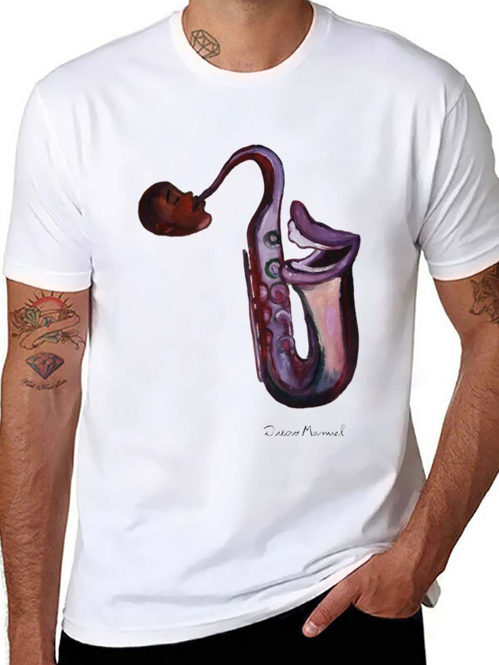 Saxophone Head T-Shirt - Unique Music Lover Tee