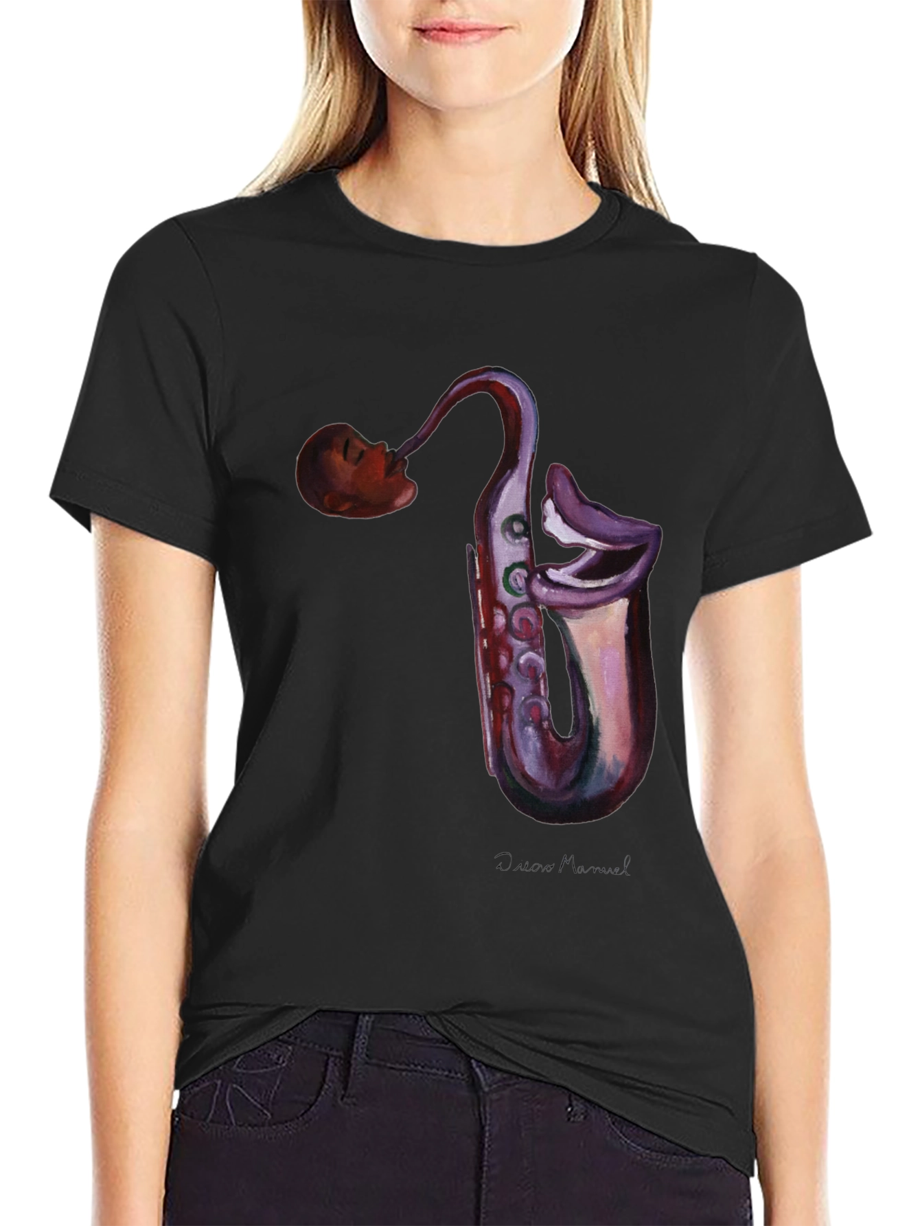 Saxophone Head T-Shirt - Unique Music Lover Tee