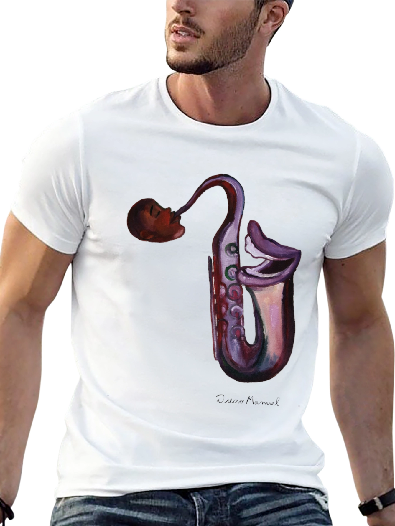Saxophone Head T-Shirt - Unique Music Lover Tee