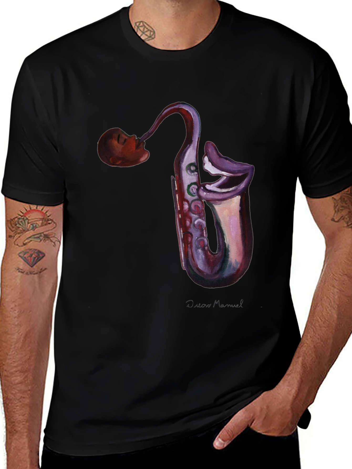 Saxophone Head T-Shirt - Unique Music Lover Tee