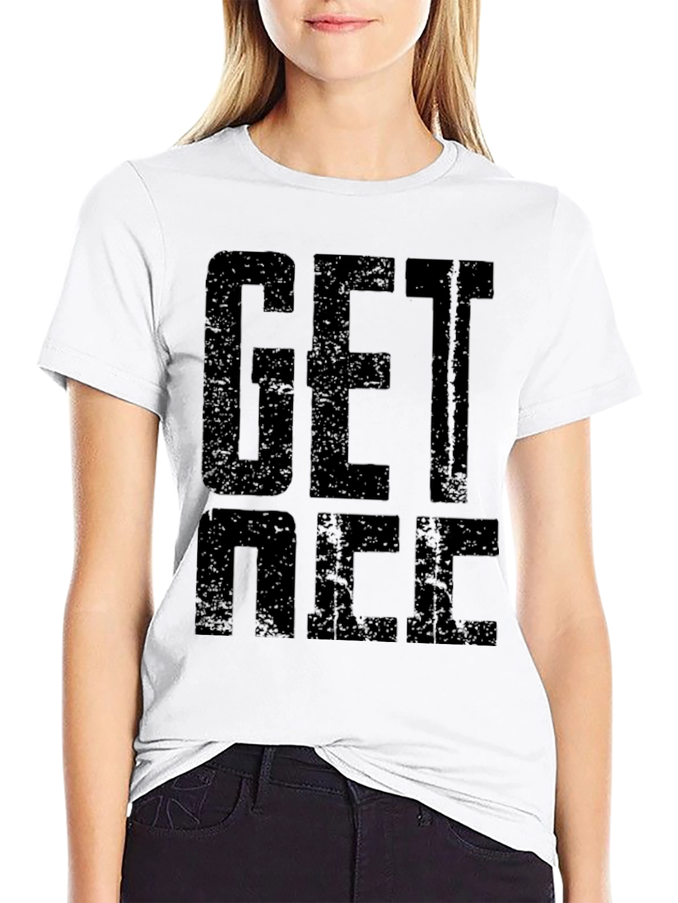 Get Nice Black Graphic T-Shirt