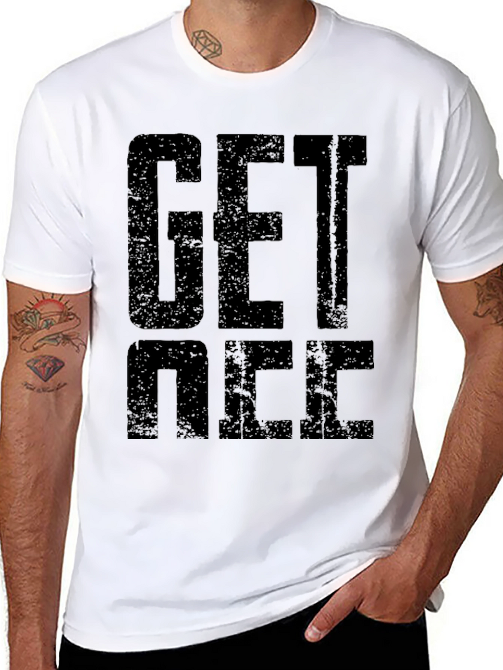 Get Nice Black Graphic T-Shirt