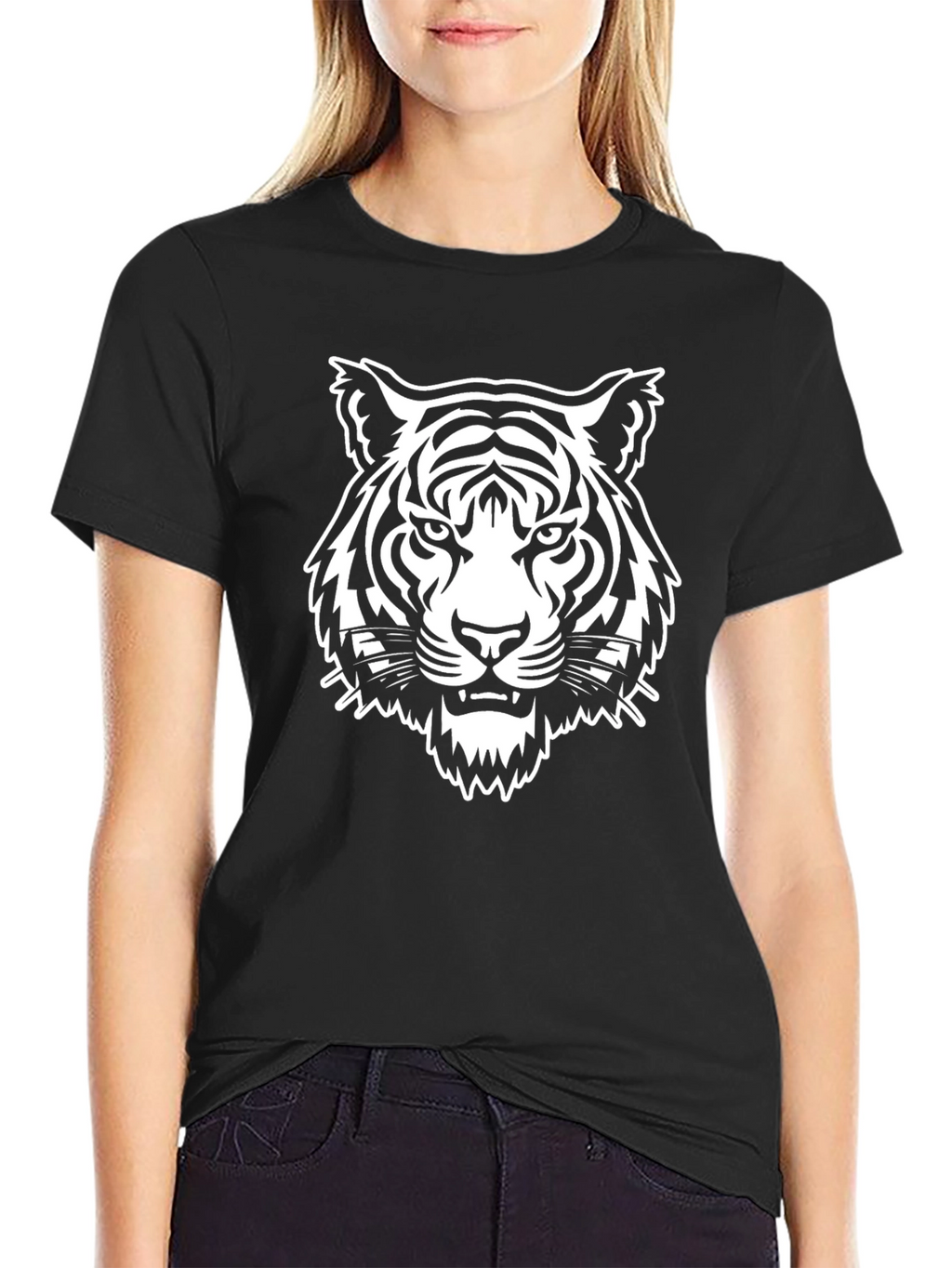 Tiger Graphic T-Shirt - Black Cotton Tee