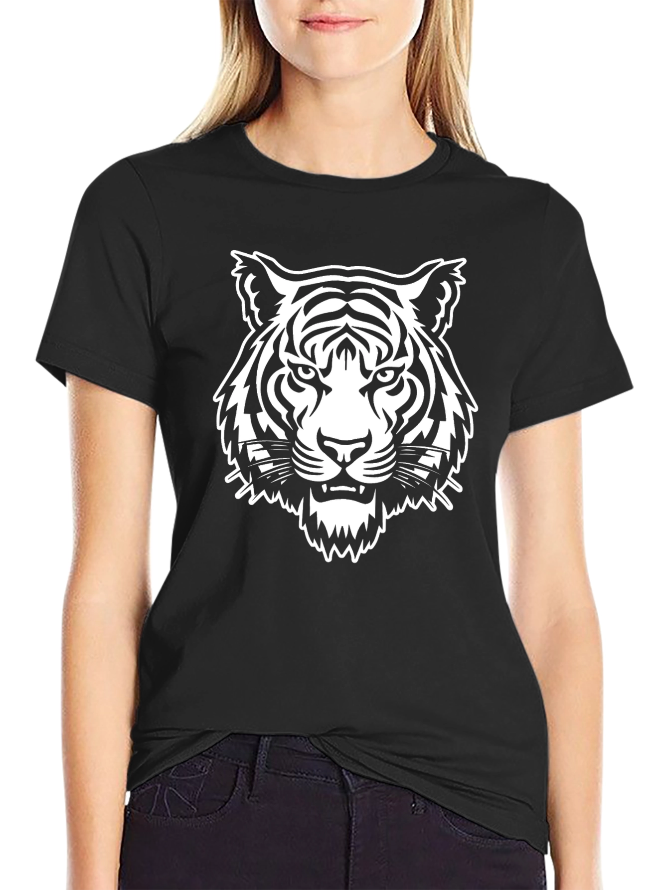 Tiger Graphic T-Shirt - Black Cotton Tee