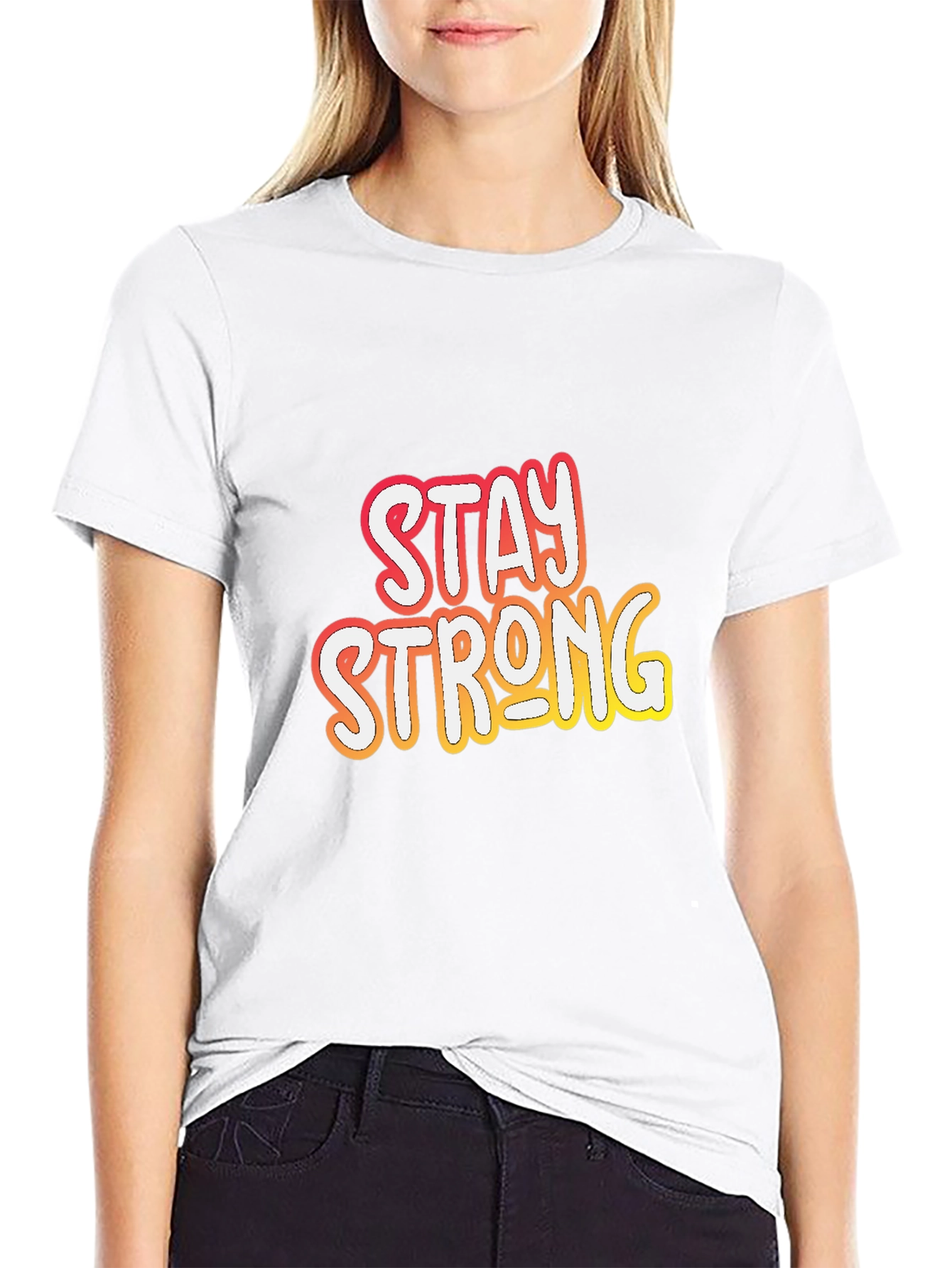 Stay Strong Black Graphic Tee