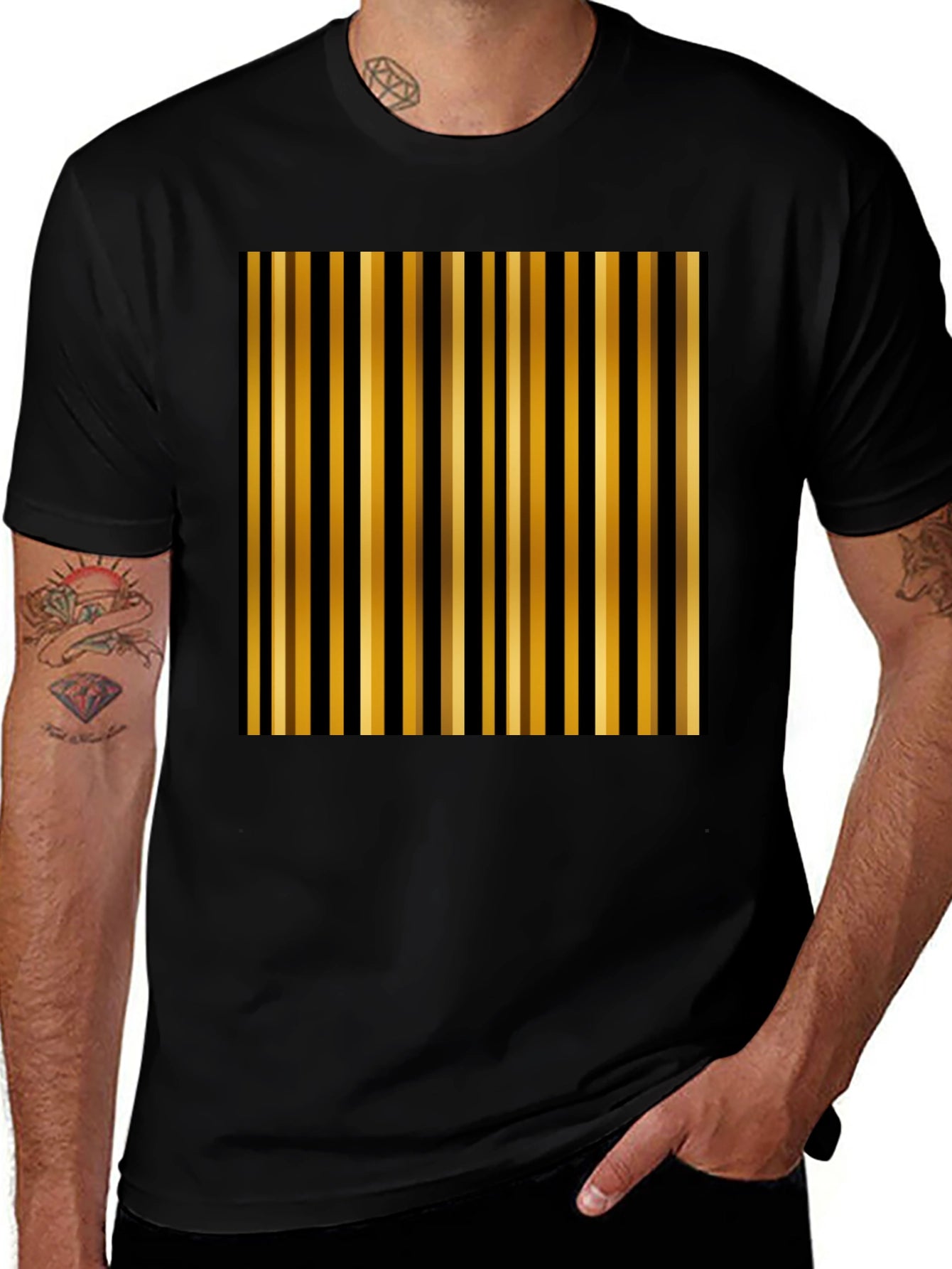 Stylish Striped Graphic Tee - Modern Casual Wear