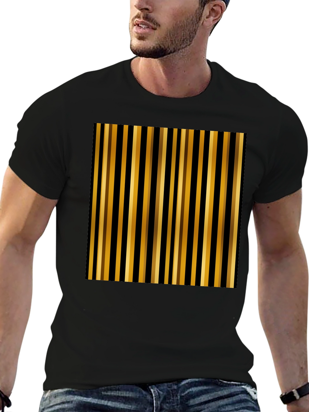 Stylish Striped Graphic Tee - Modern Casual Wear
