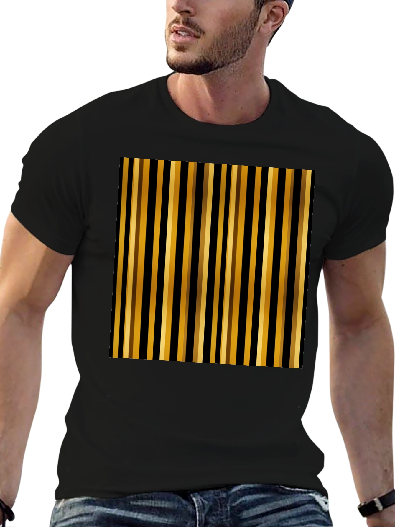 Stylish Striped Graphic Tee - Modern Casual Wear
