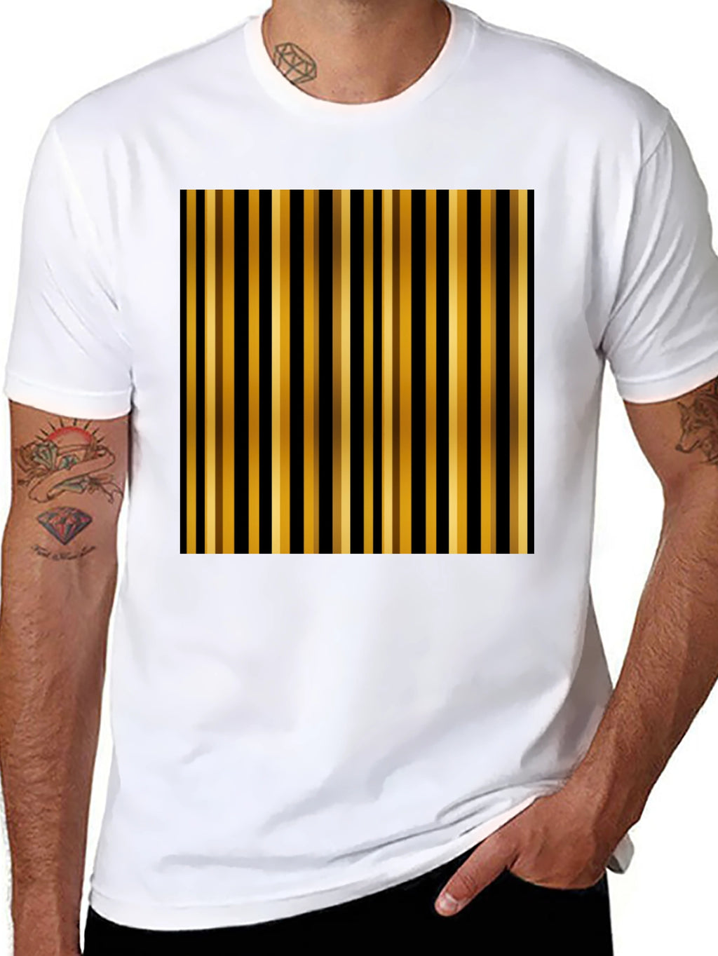 Stylish Striped Graphic Tee - Modern Casual Wear