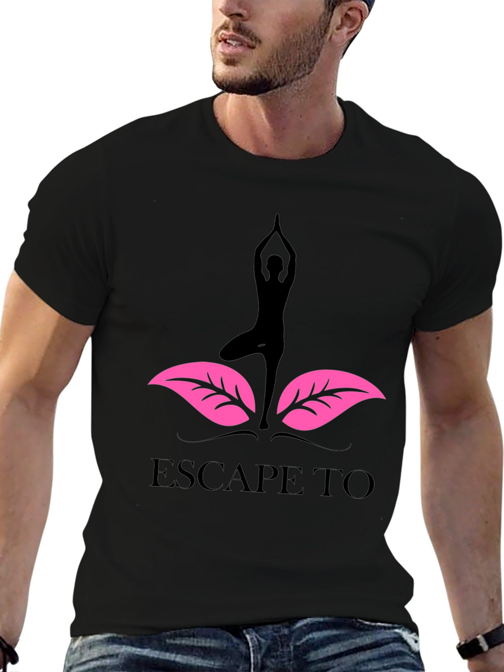 Yoga Escape T-Shirt - Black Graphic Tee