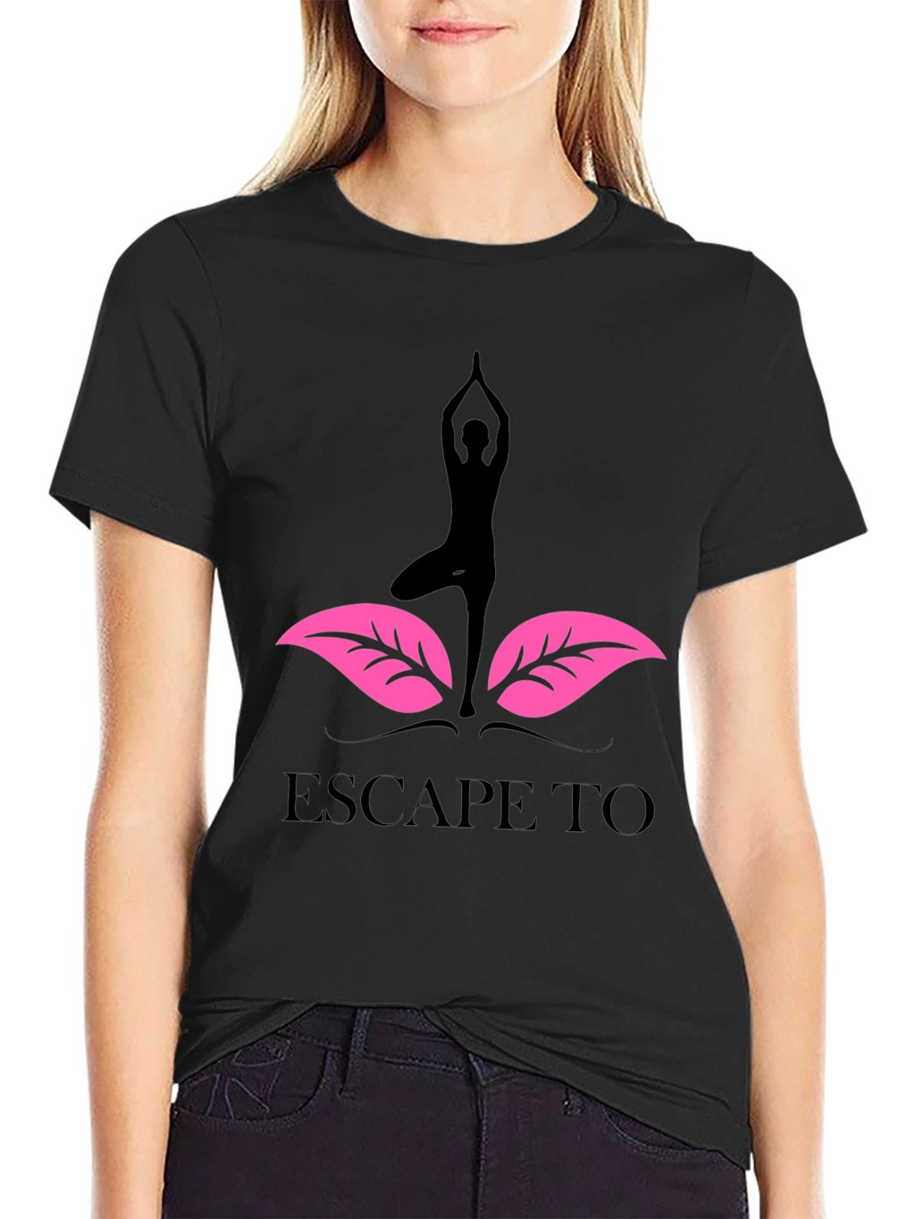 Yoga Escape T-Shirt - Black Graphic Tee
