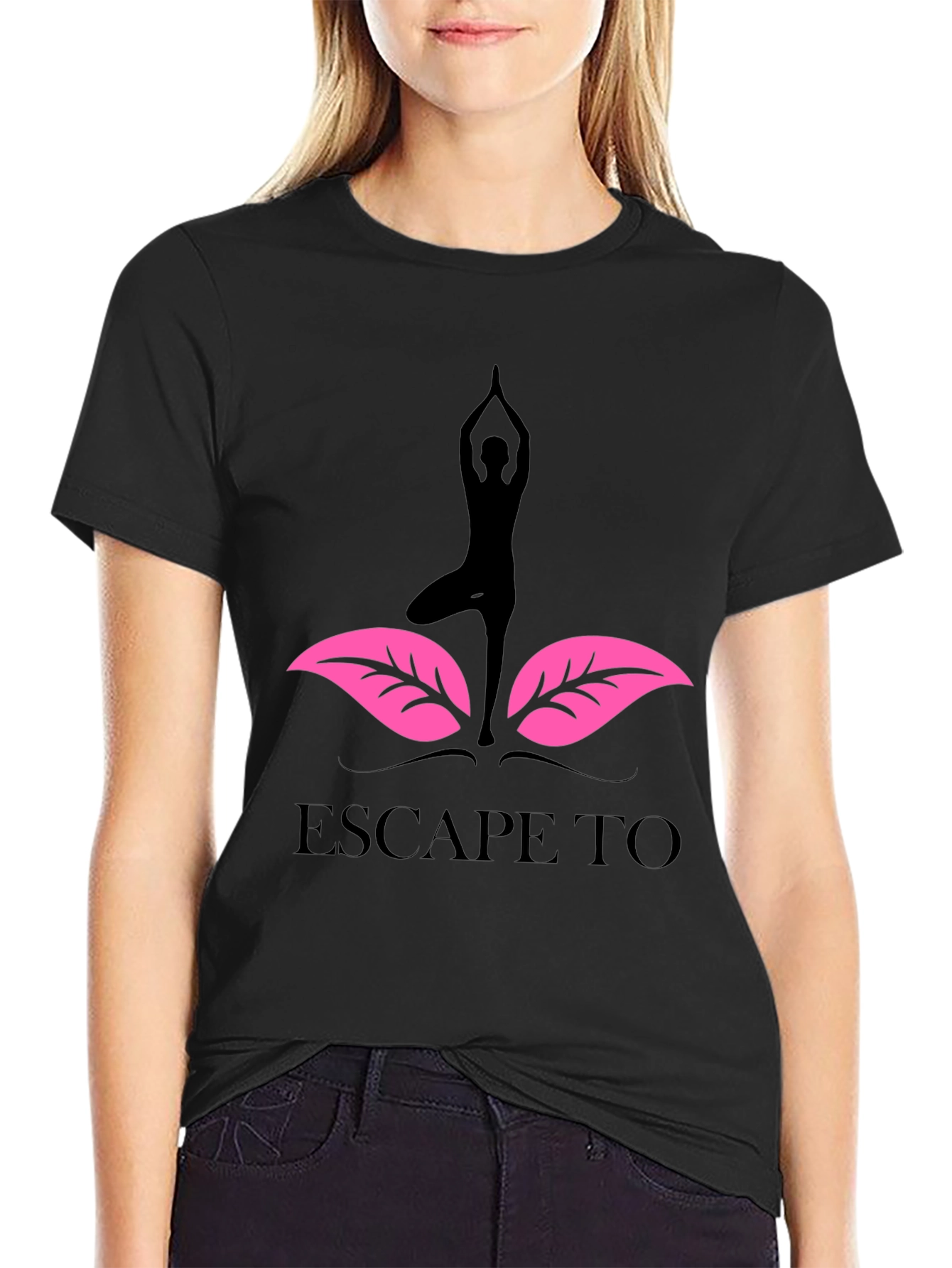Yoga Escape T-Shirt - Black Graphic Tee