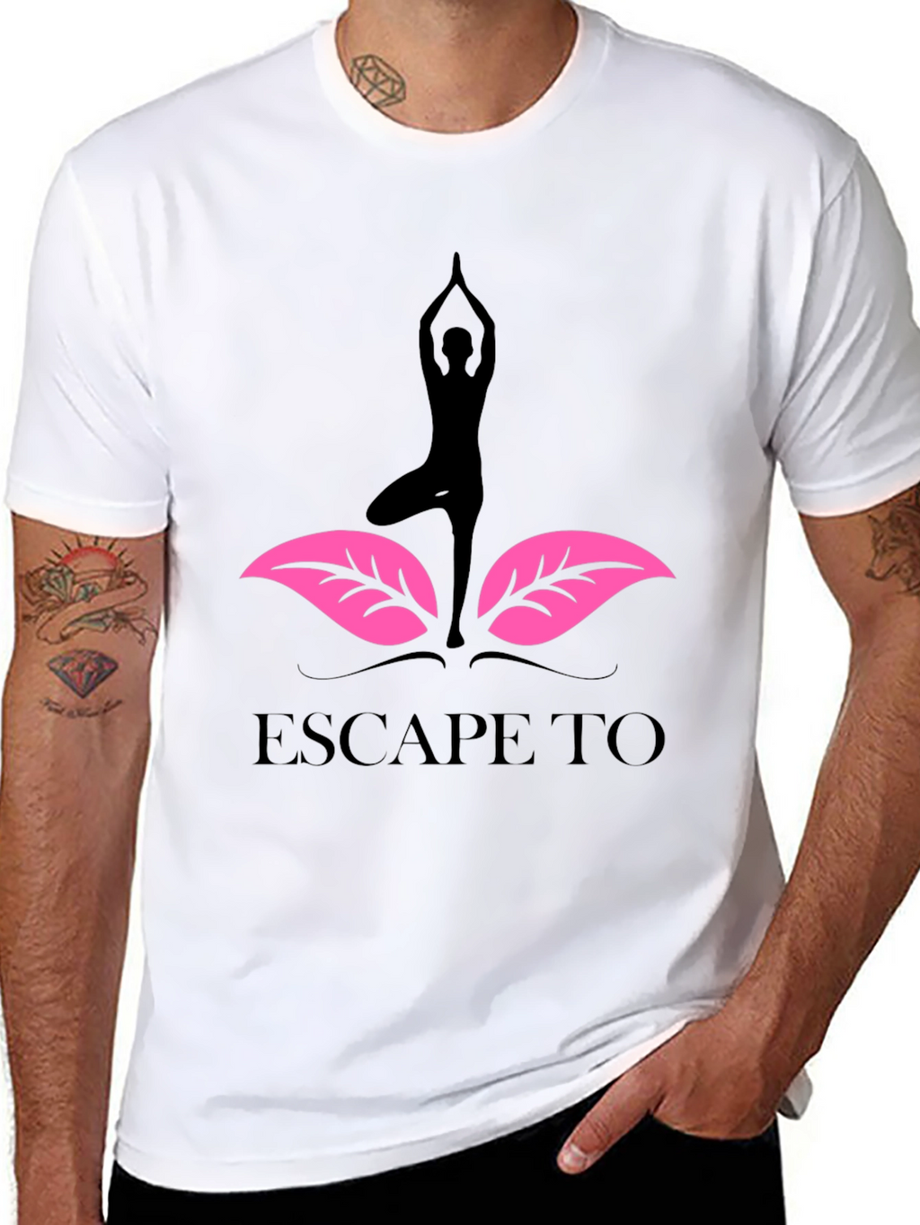 Yoga Escape T-Shirt - Black Graphic Tee