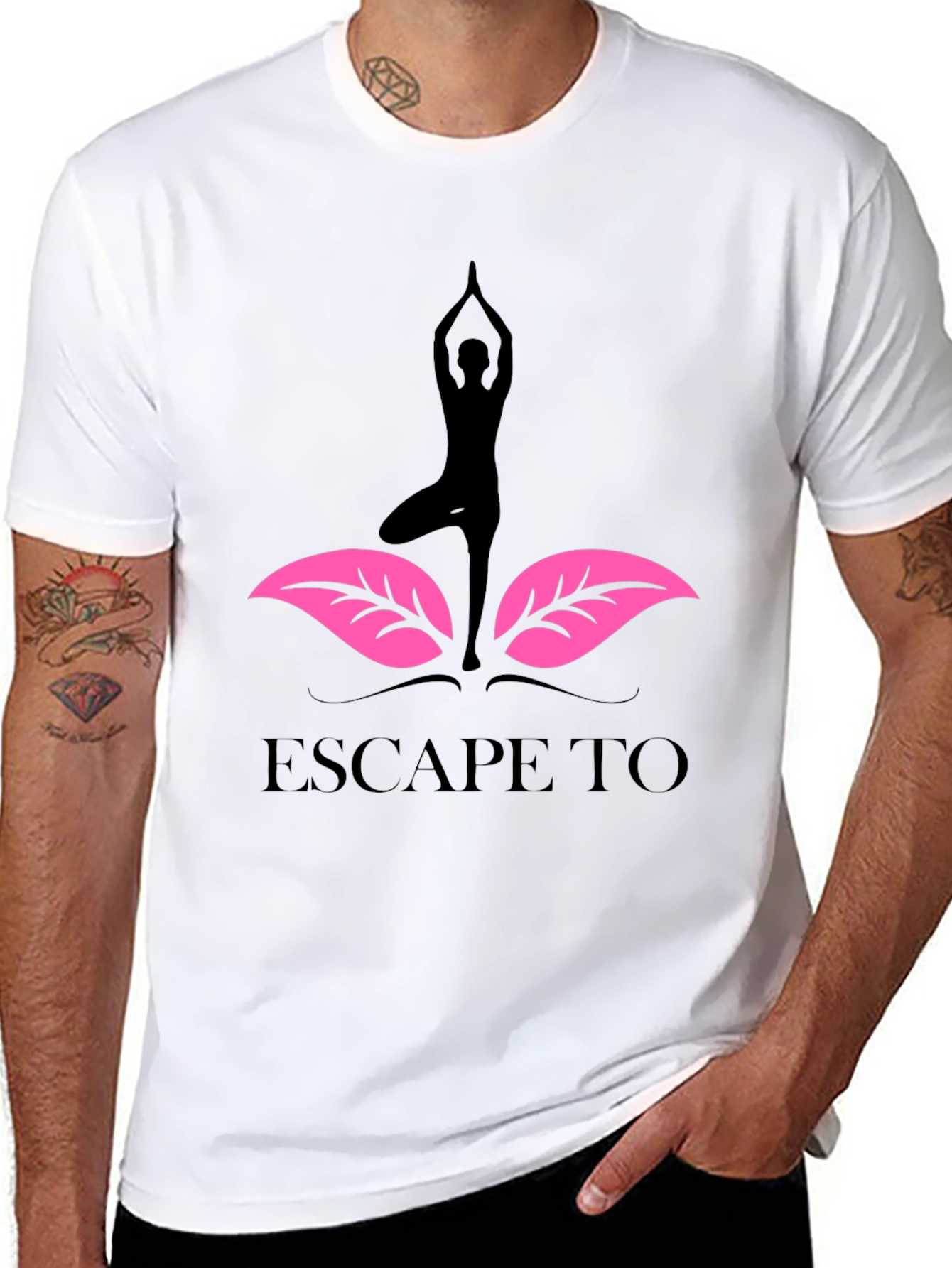 Yoga Escape T-Shirt - Black Graphic Tee