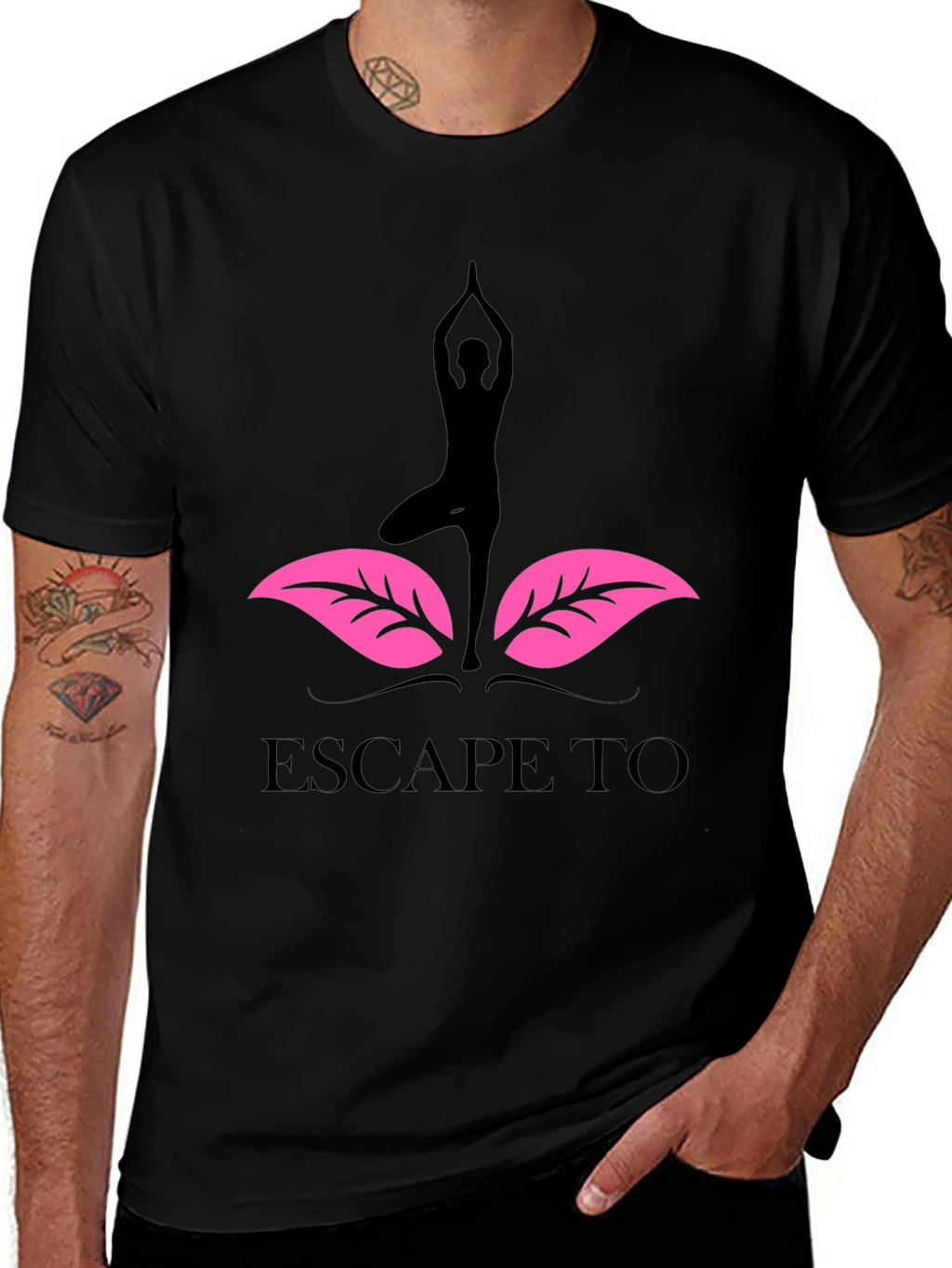 Yoga Escape T-Shirt - Black Graphic Tee