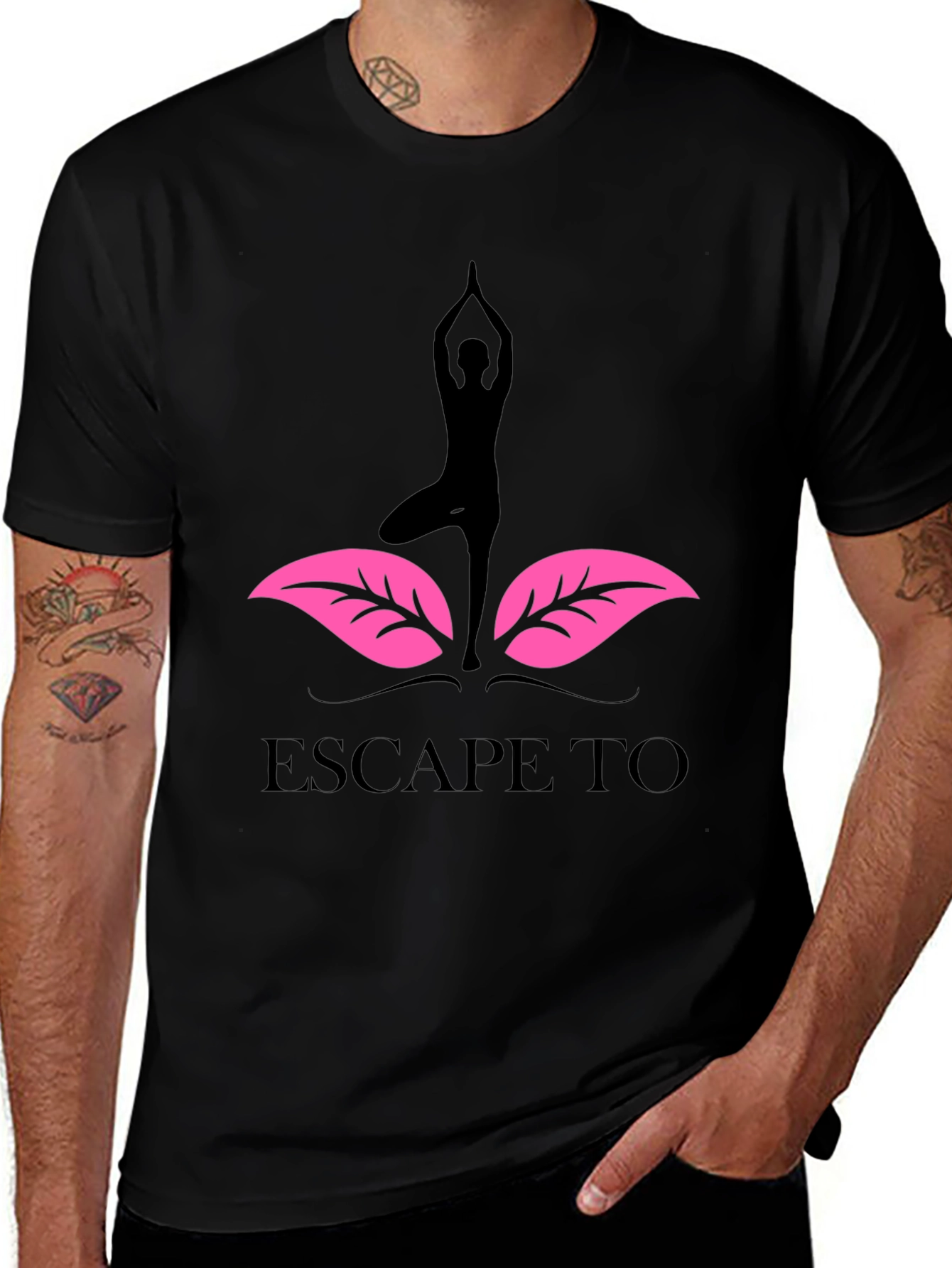 Yoga Escape T-Shirt - Black Graphic Tee