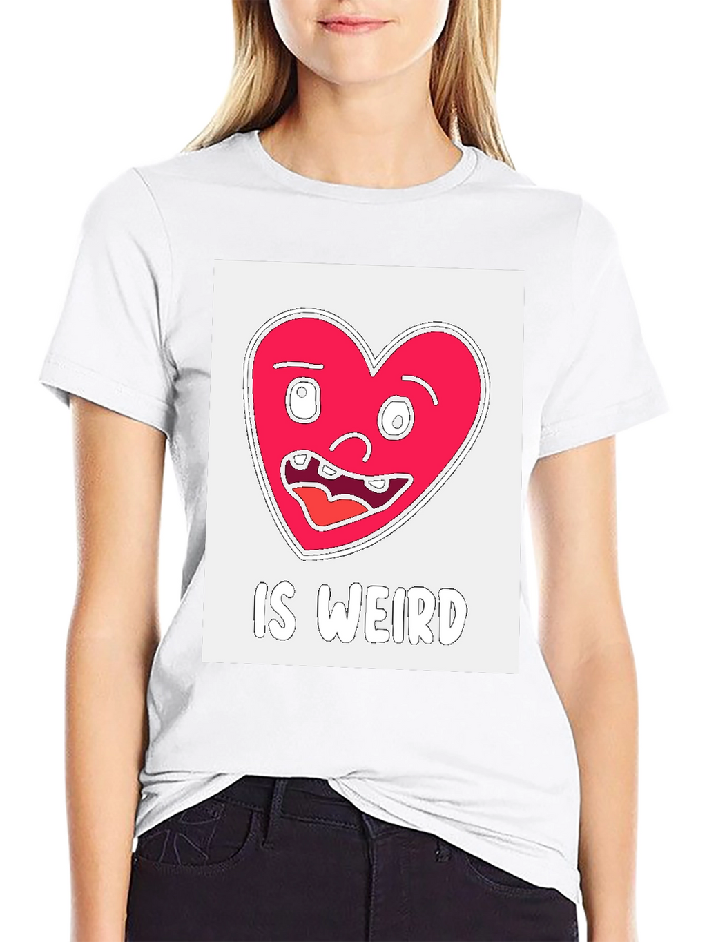 Weird Heart Graphic T-Shirt - Black