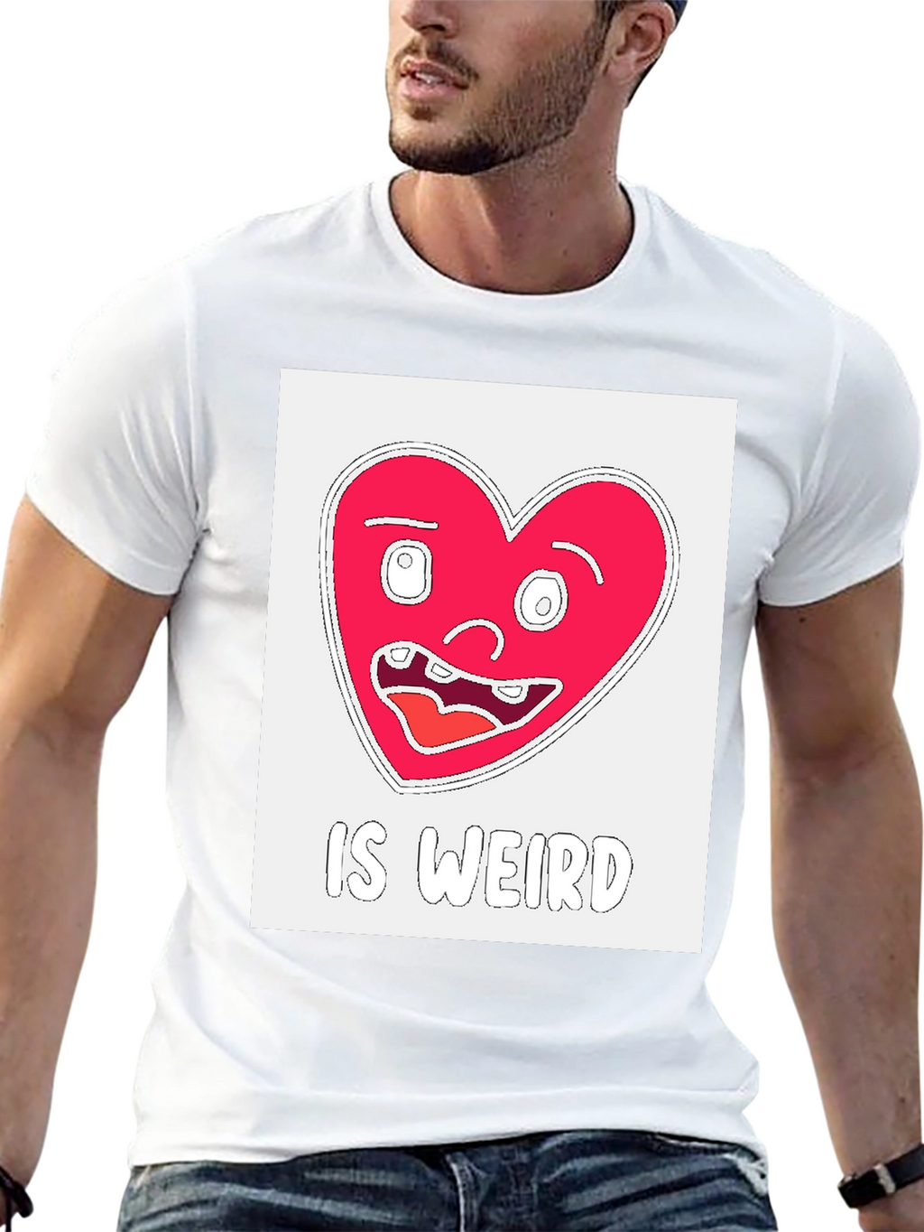 Weird Heart Graphic T-Shirt - Black