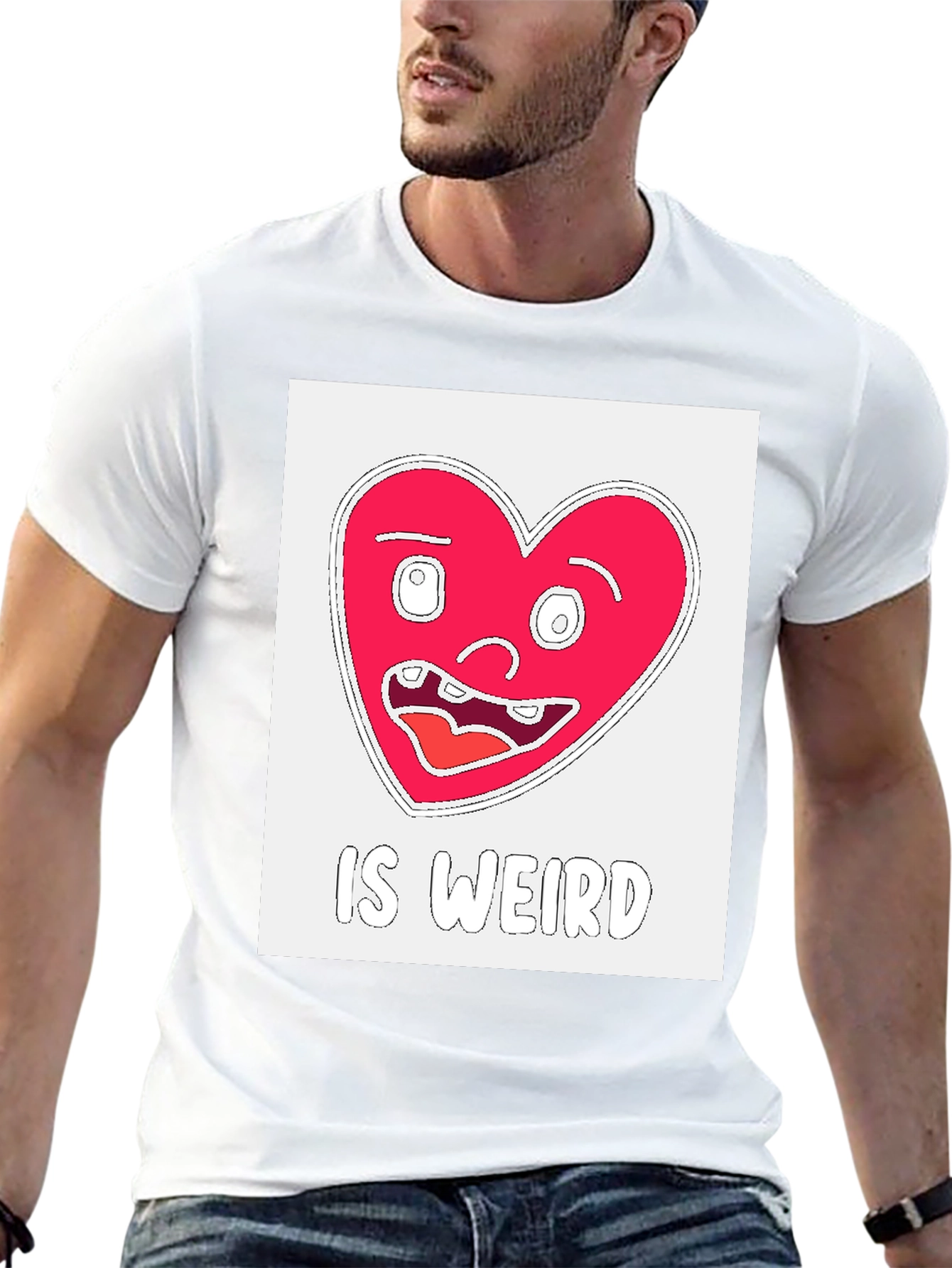 Weird Heart Graphic T-Shirt - Black
