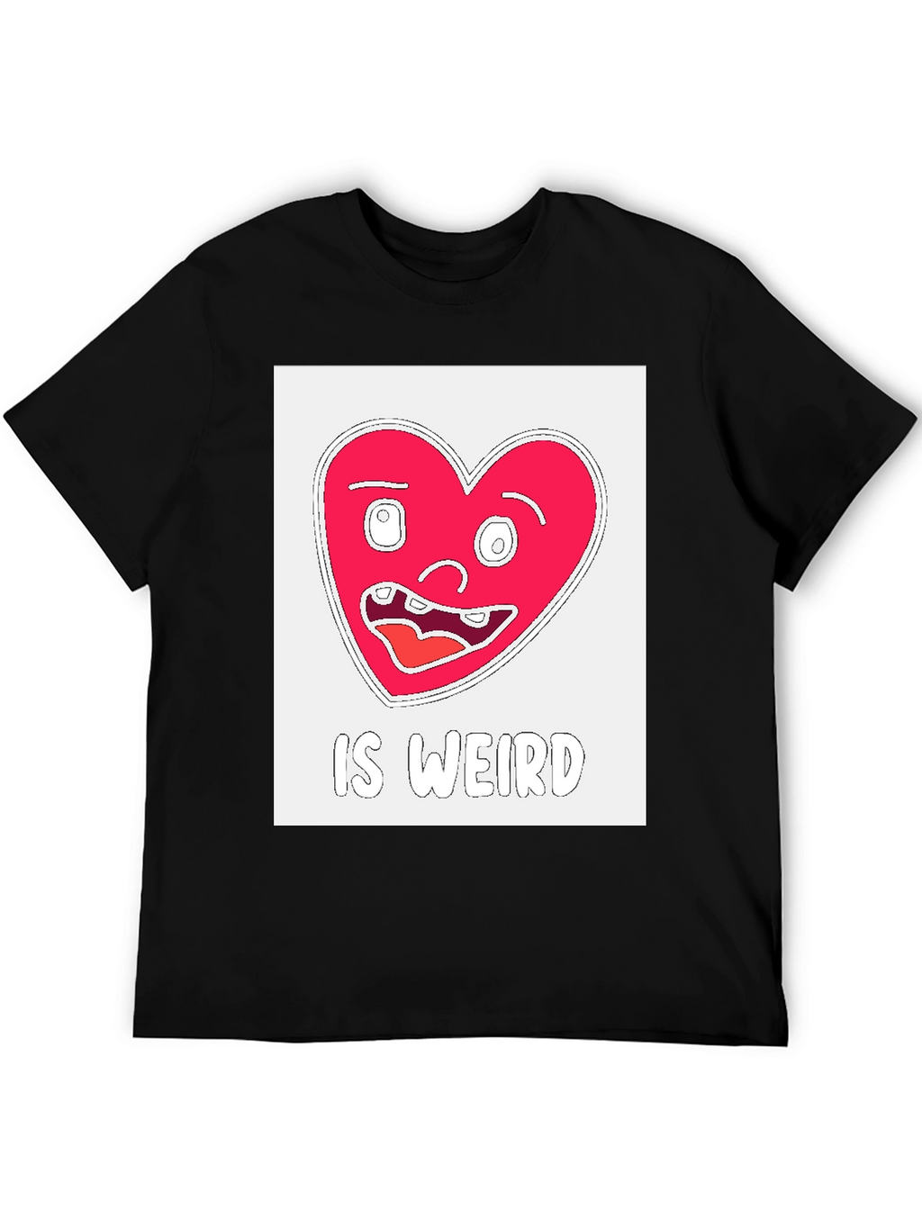 Weird Heart Graphic T-Shirt - Black
