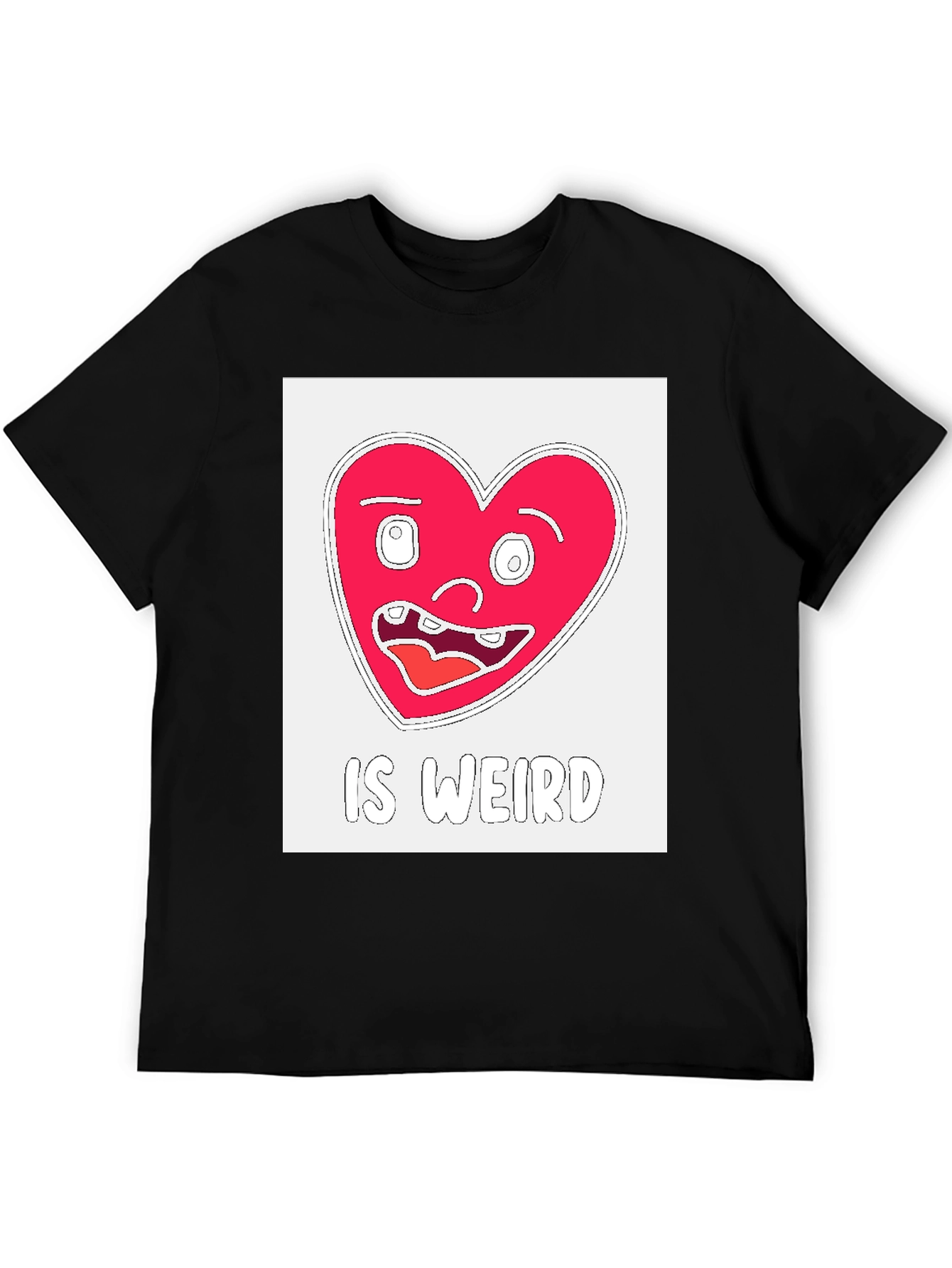 Weird Heart Graphic T-Shirt - Black