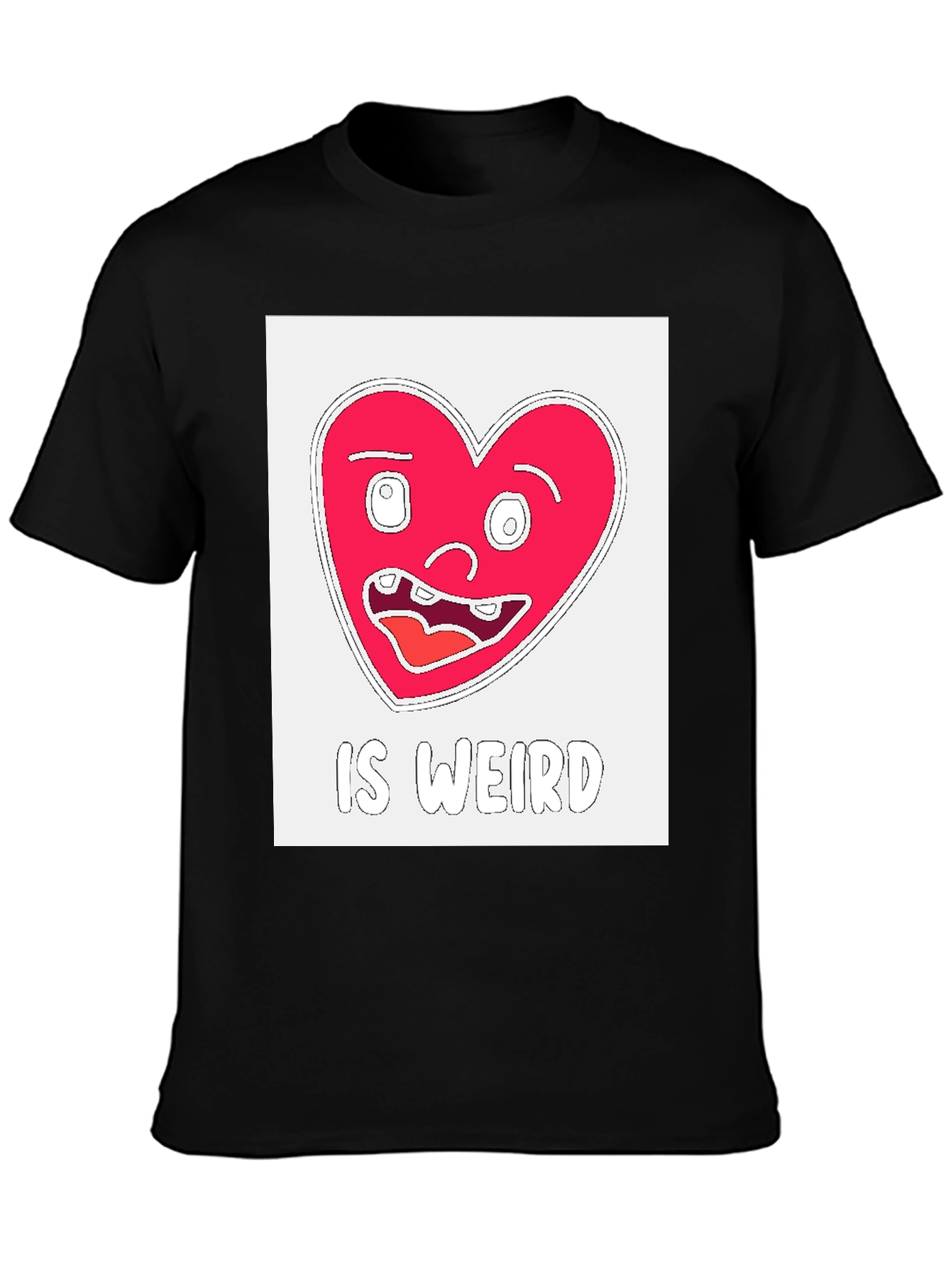 Weird Heart Graphic T-Shirt - Black