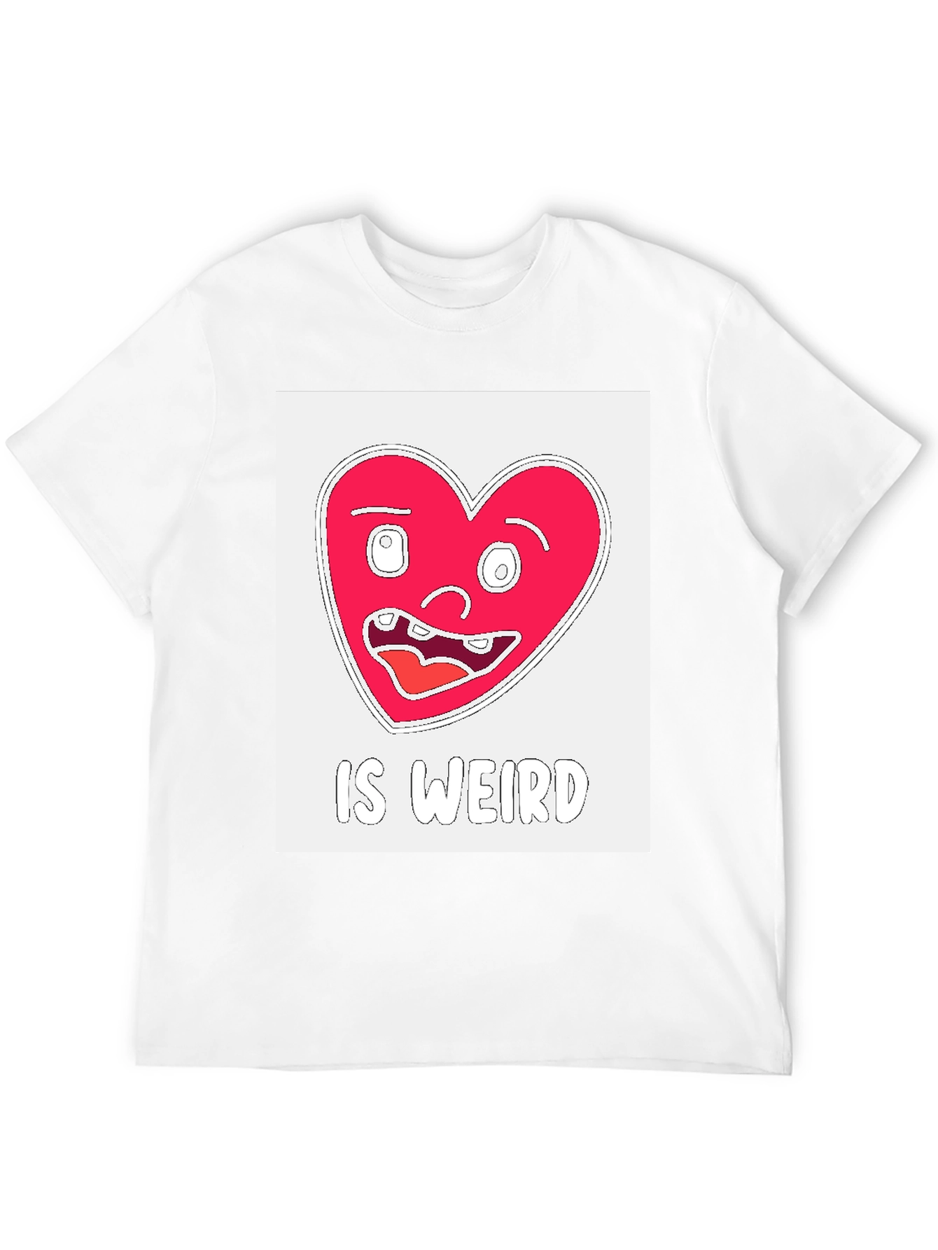 Weird Heart Graphic T-Shirt - Black