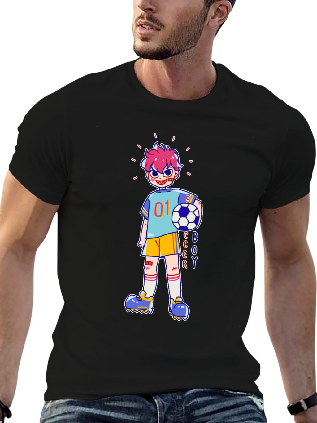 Soccer Boy Cartoon Graphic Tee