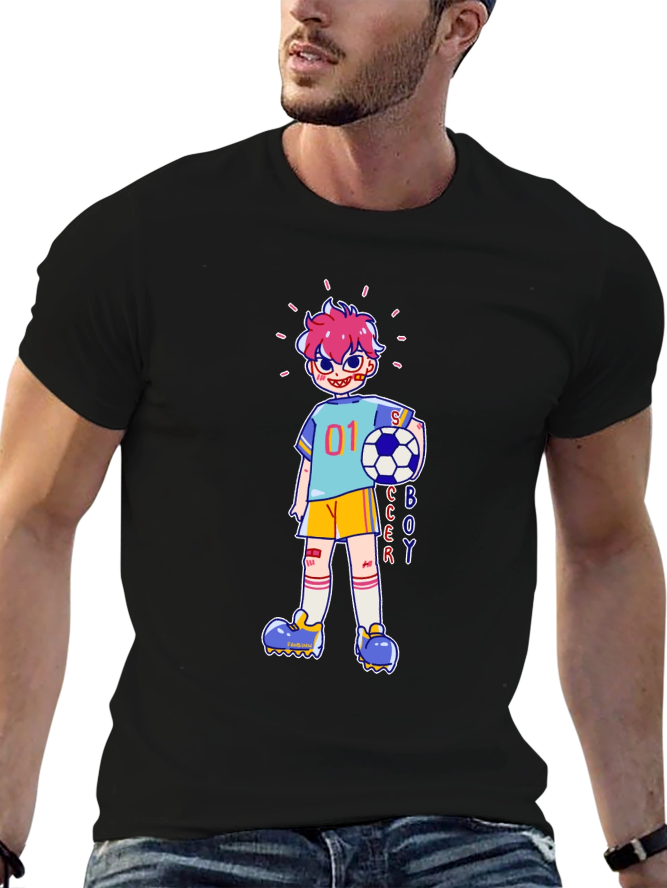 Soccer Boy Cartoon Graphic Tee