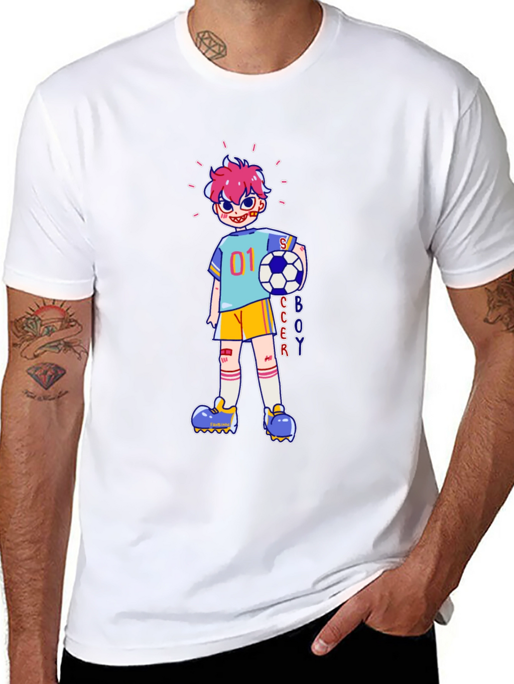 Soccer Boy Cartoon Graphic Tee