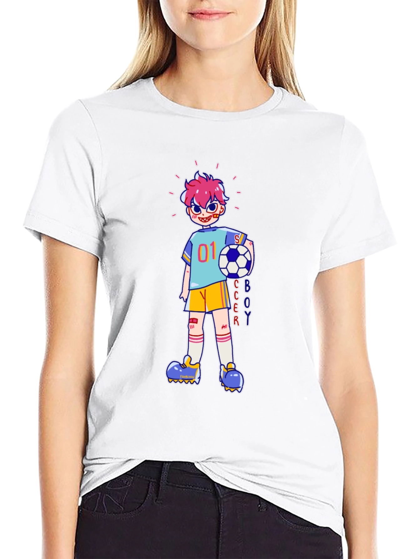 Soccer Boy Cartoon Graphic Tee