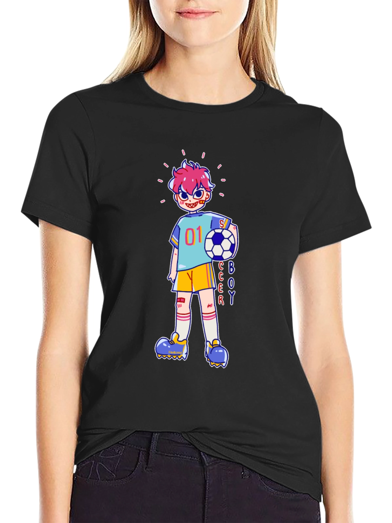 Soccer Boy Cartoon Graphic Tee