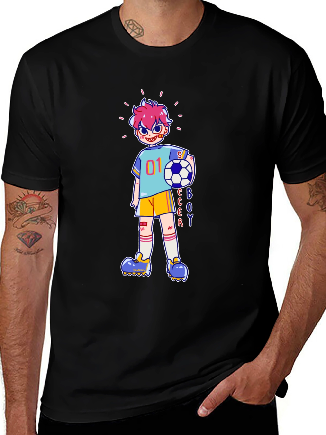 Soccer Boy Cartoon Graphic Tee