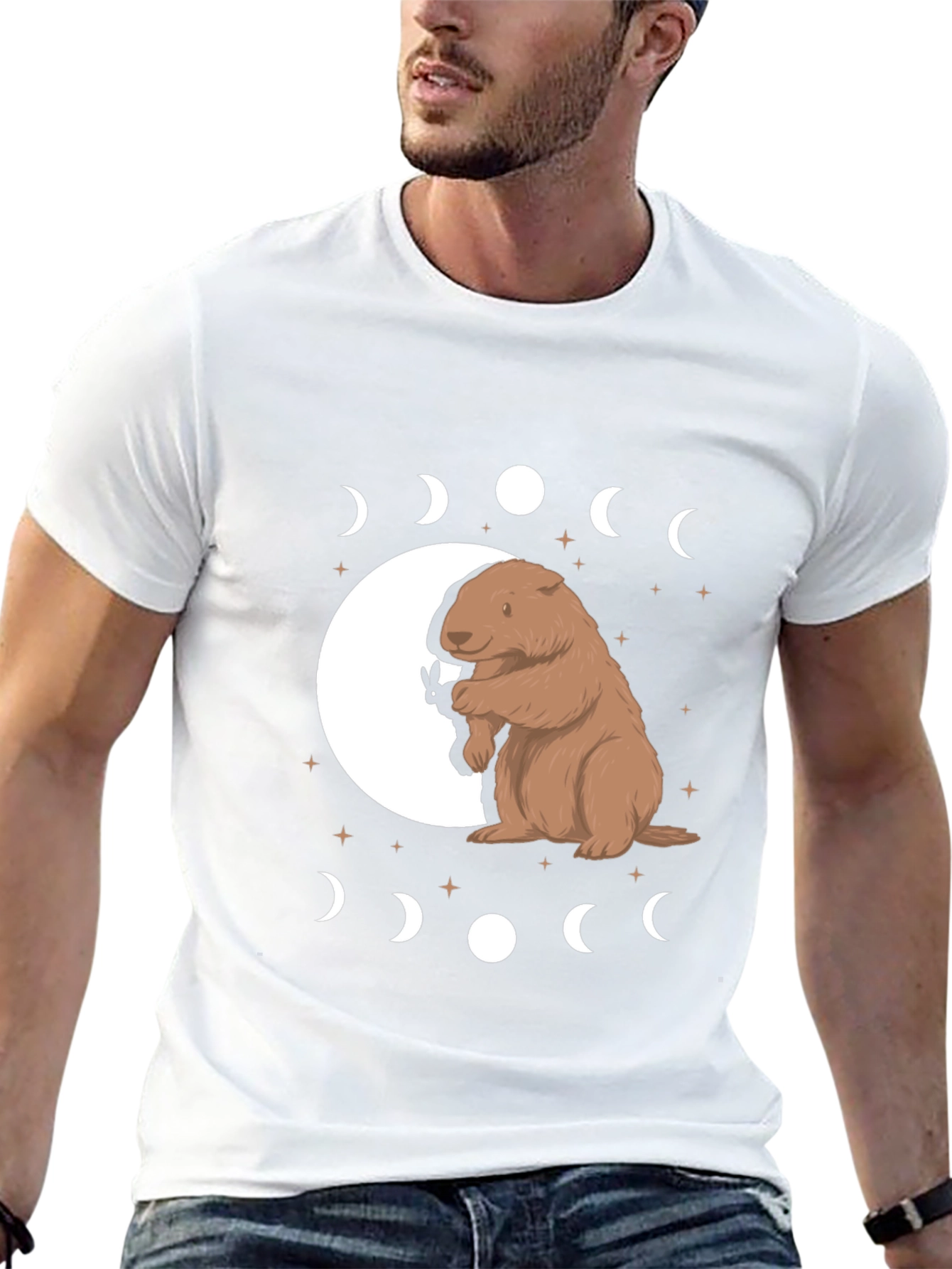 Groundhog Moon Phase Graphic Tee