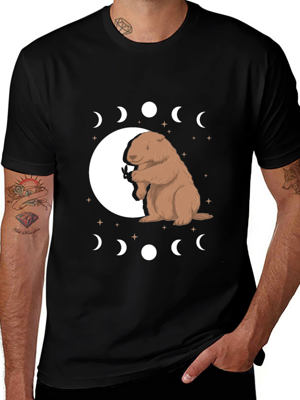 Groundhog Moon Phase Graphic Tee