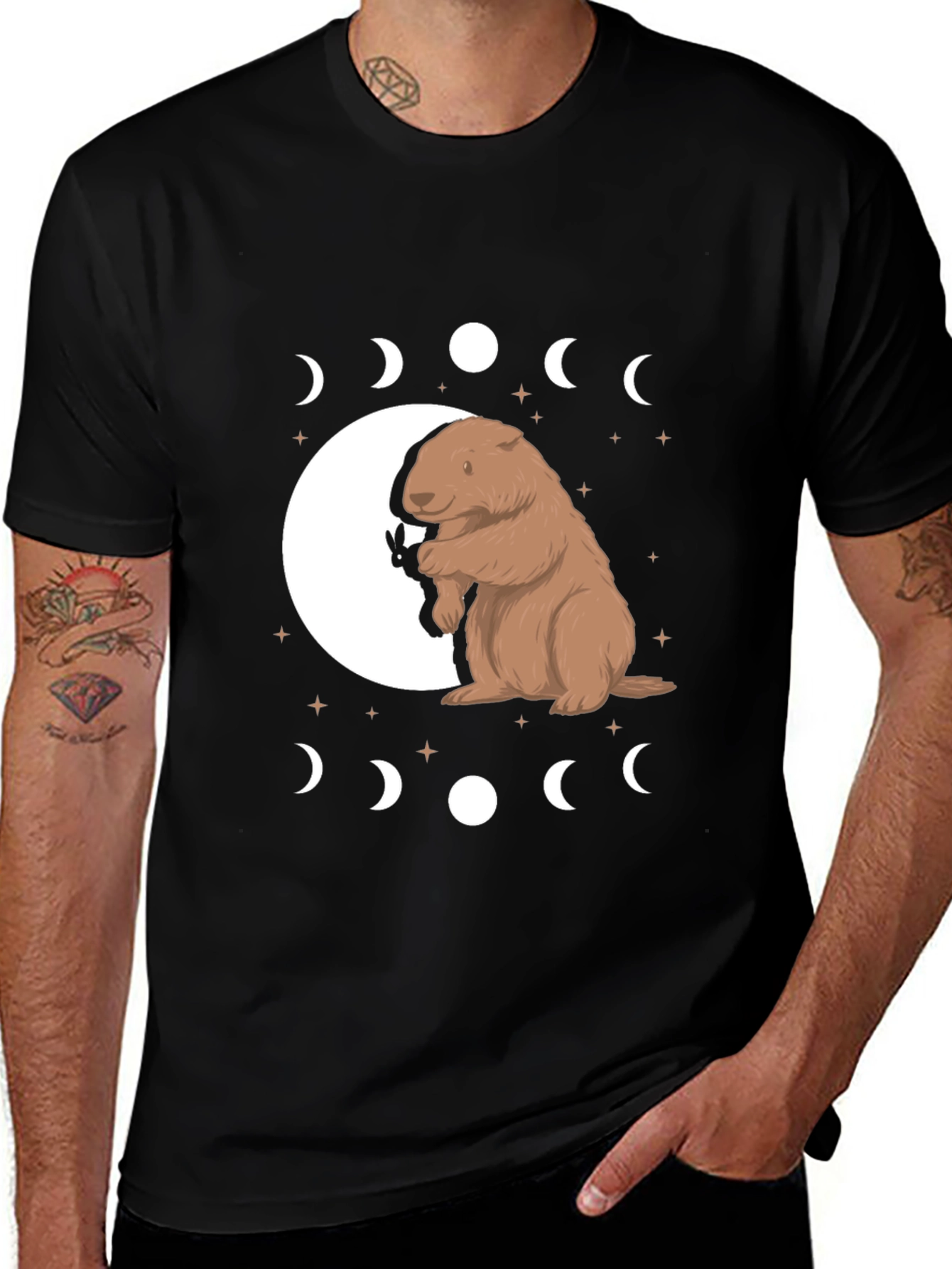 Groundhog Moon Phase Graphic Tee