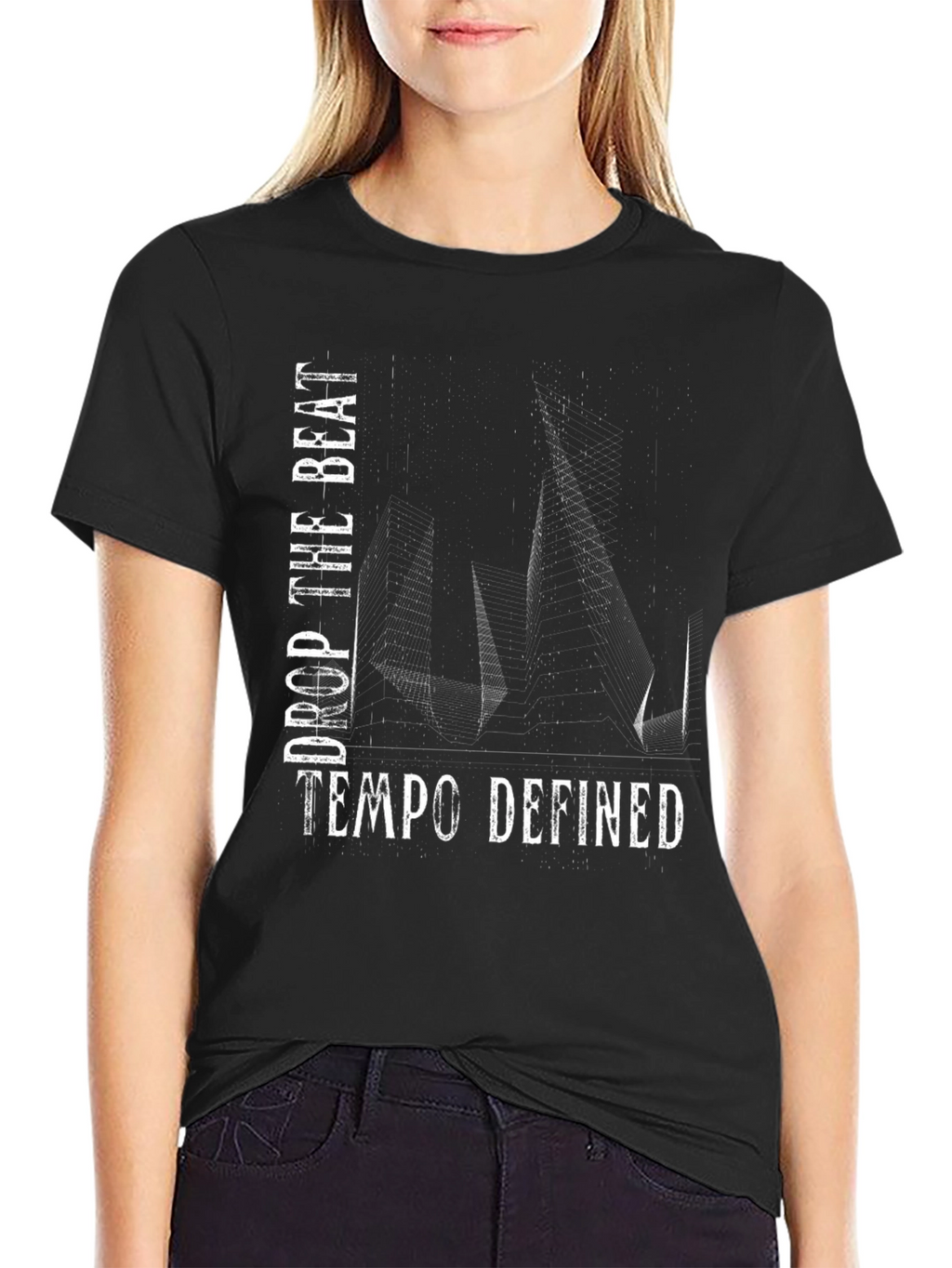 Drop the Beat Tempo Defined Black Graphic Tee