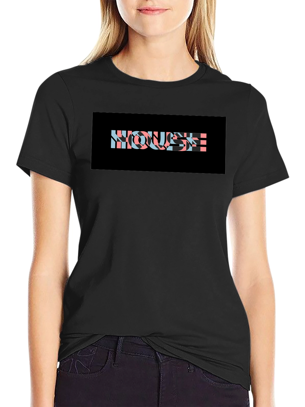 Black HOUSE Graphic Print T-Shirt