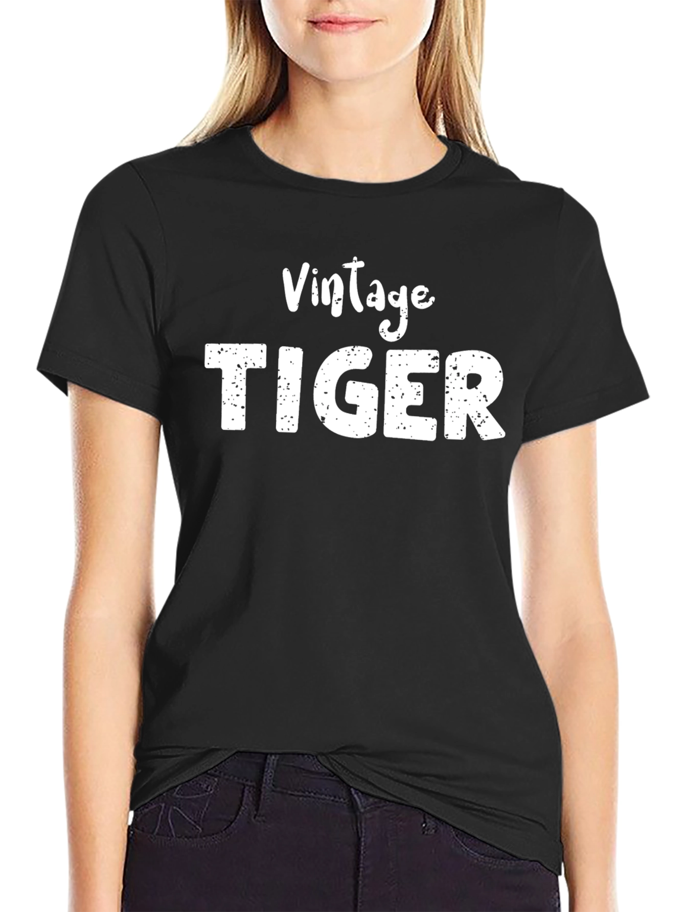 Vintage Tiger Graphic T-Shirt - Black