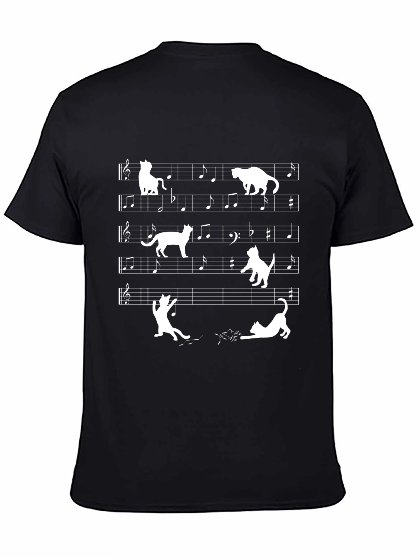 Musical Cats Black T-Shirt - Funny Graphic Tee