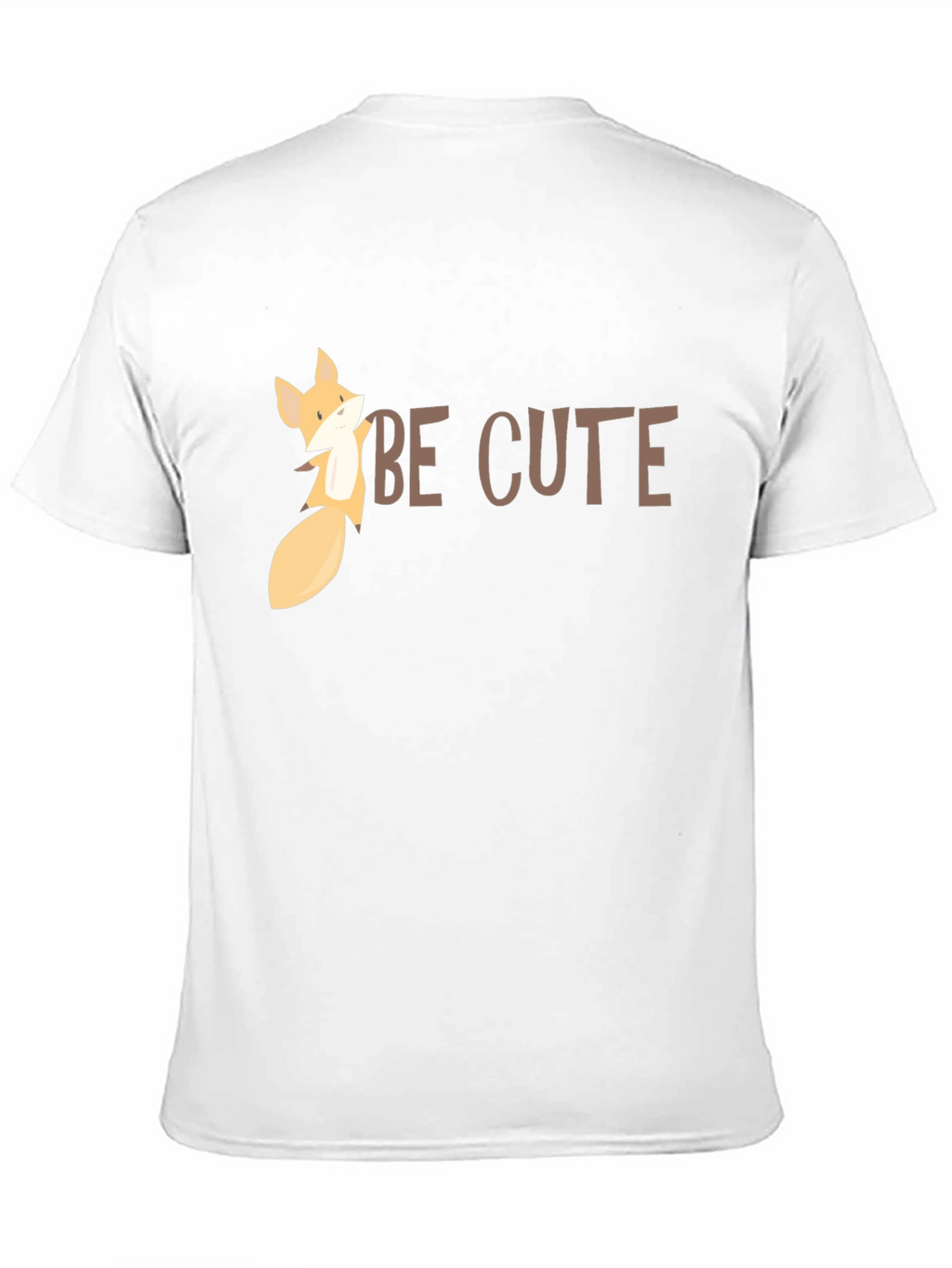 Be Cute Fox Graphic Tee - Black Cotton T-Shirt