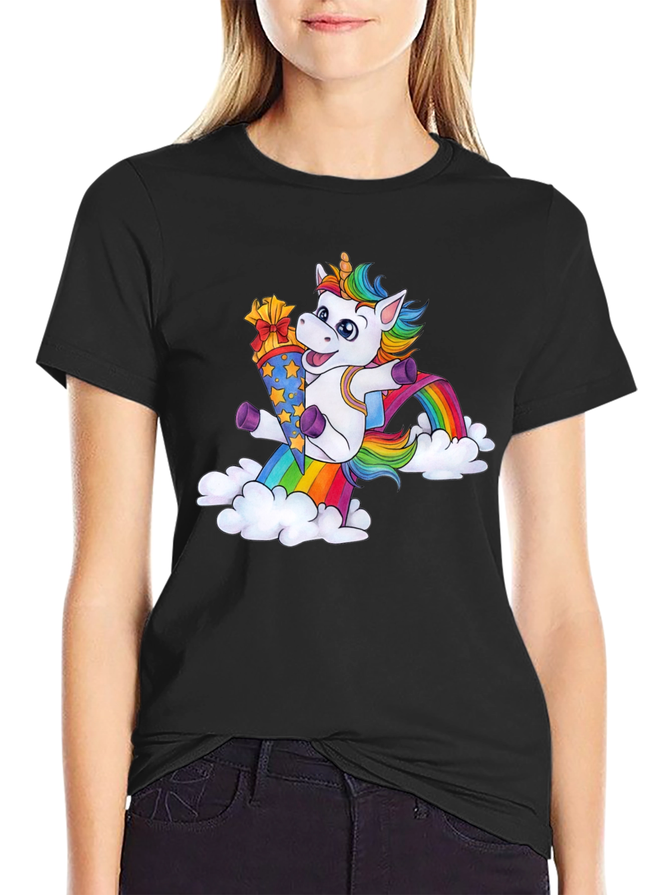 Unicorn Rainbow Graphic T-Shirt