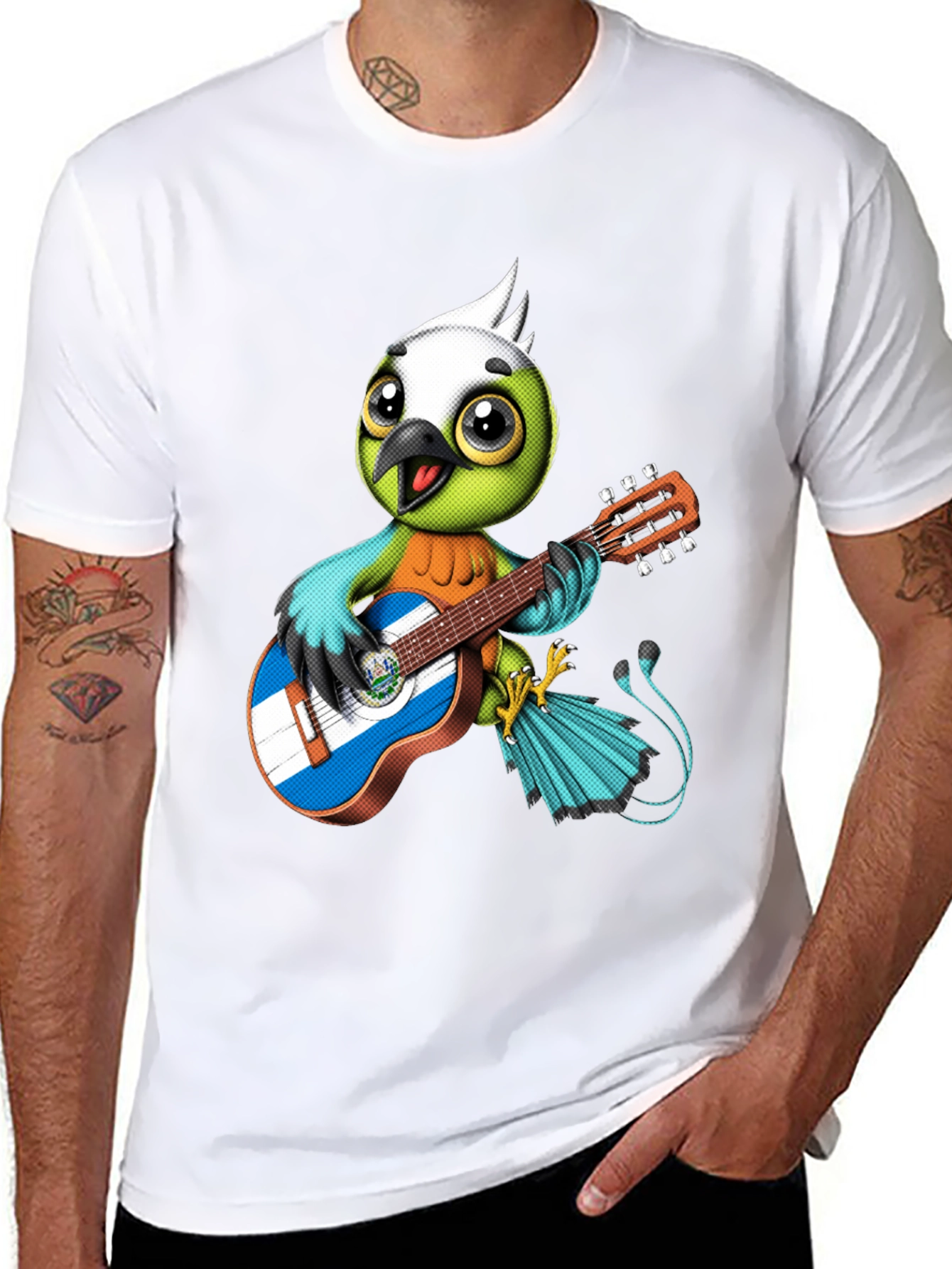Bird Playing Guitar Graphic Tee