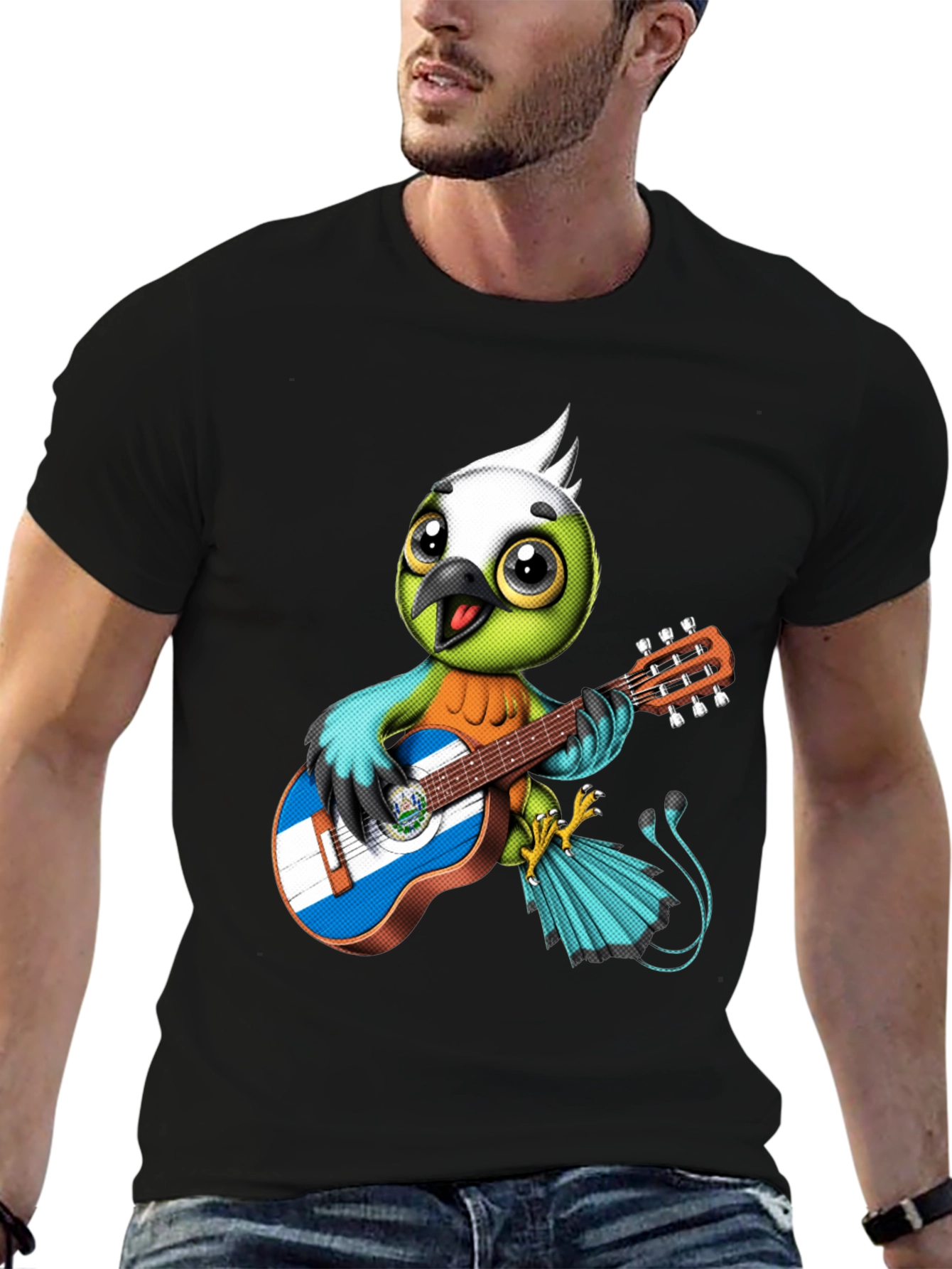 Bird Playing Guitar Graphic Tee