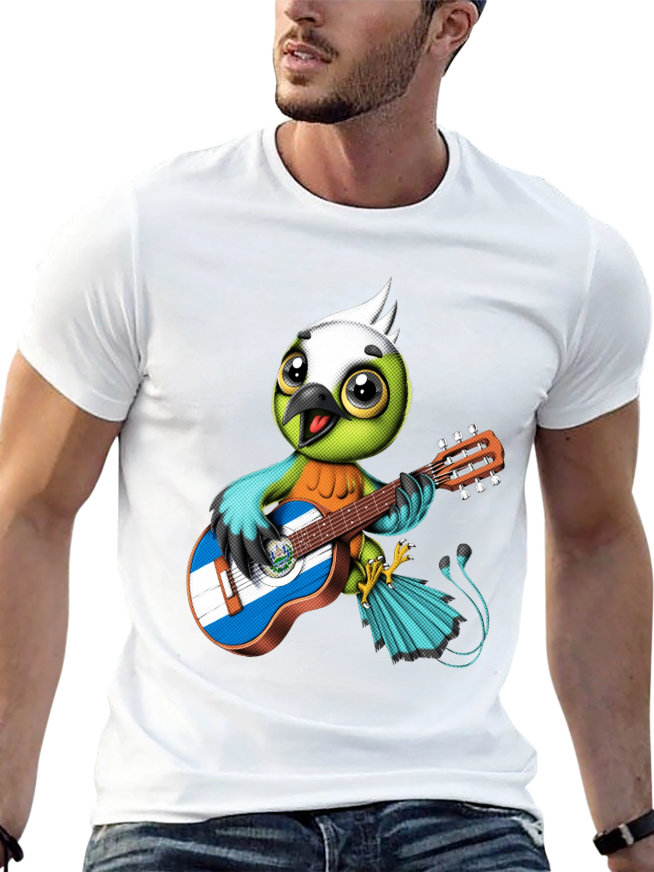 Bird Playing Guitar Graphic Tee