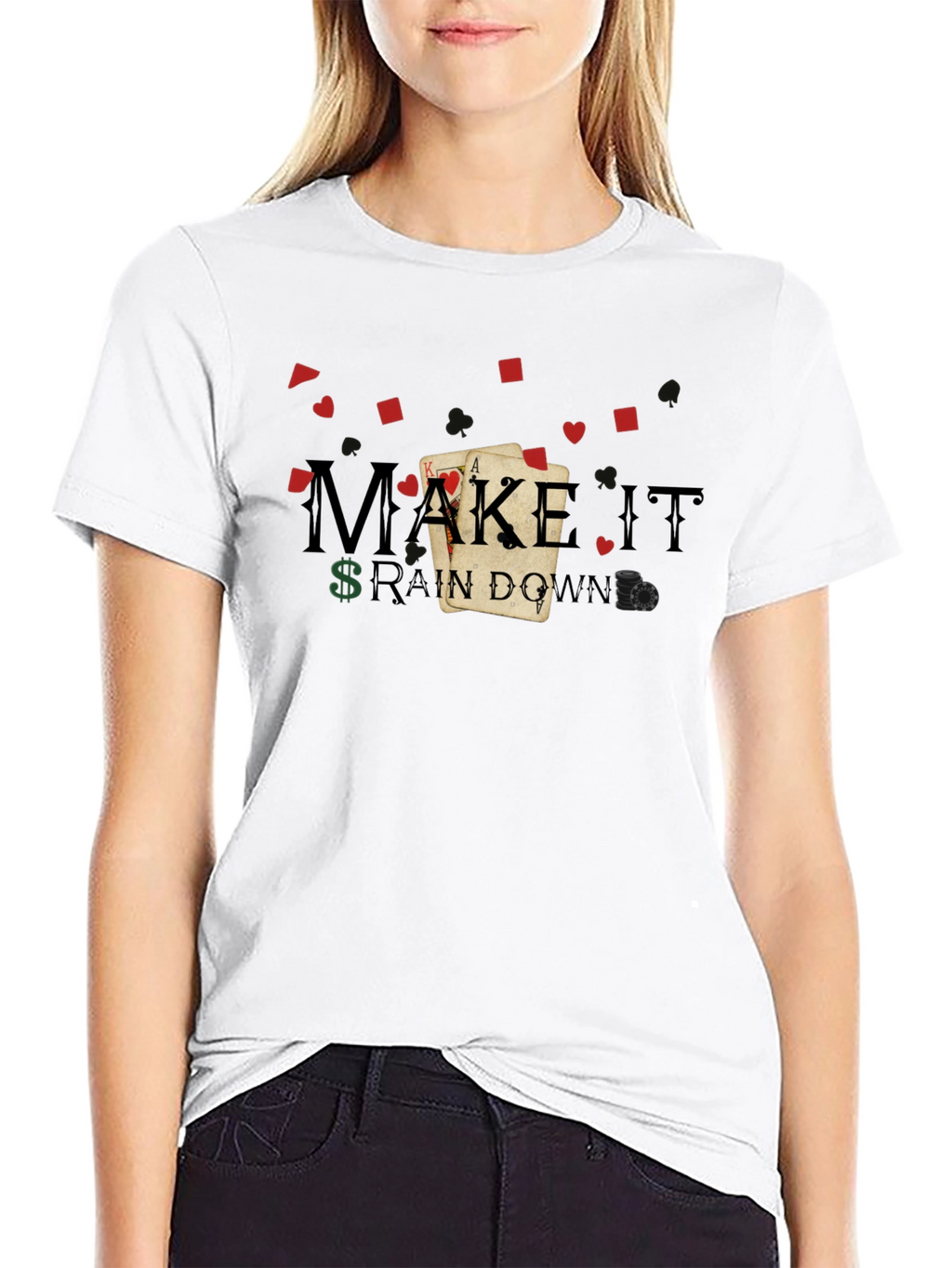 Make It Rain Down Poker T-Shirt