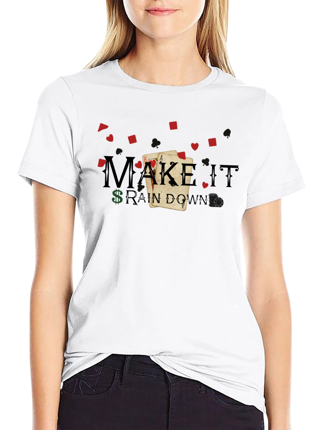 Make It Rain Down Poker T-Shirt