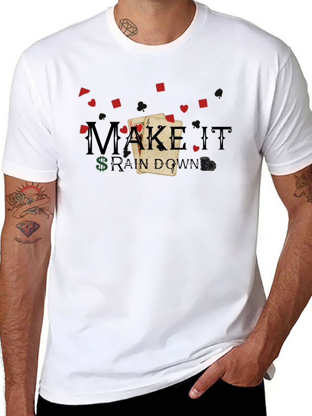 Make It Rain Down Poker T-Shirt